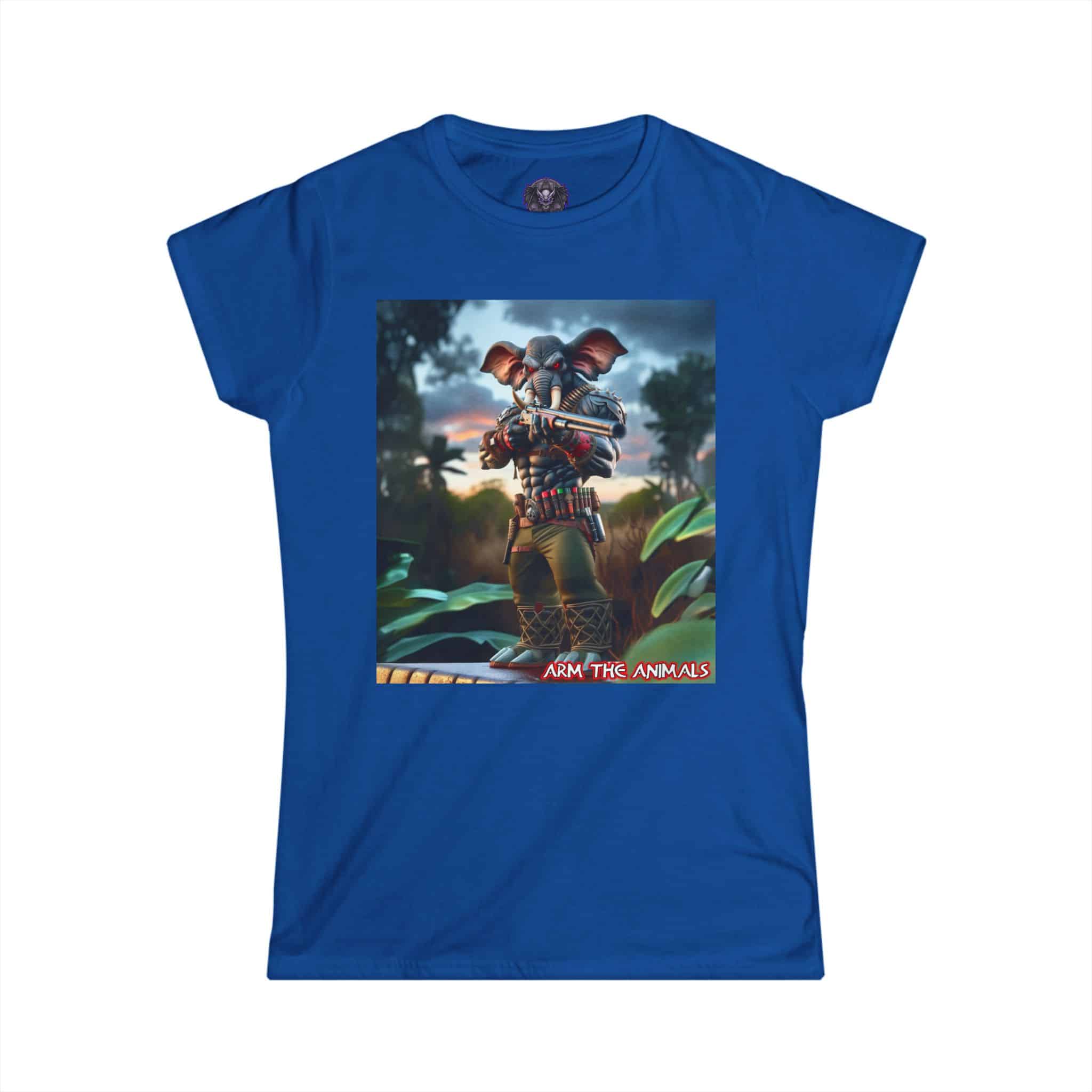 Arm The Animals: Bounty Hunter Elephant #AA-D-El002 Women's Softstyle Tee - Image 28
