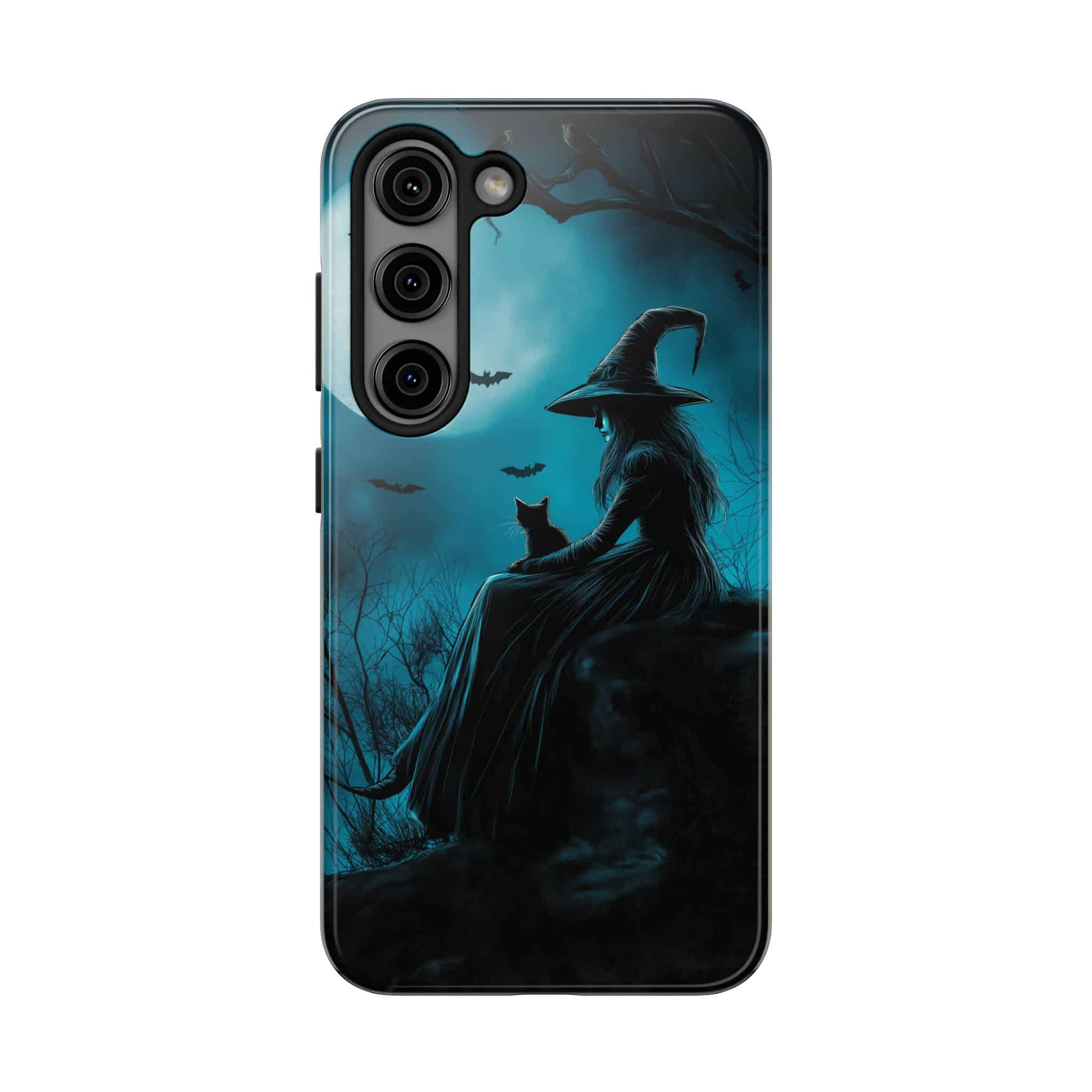 Witch With Black Cat By Moonlight #MJ-W003 Samsung S21, S22, S23, & S24 Tough Phone Cases - Image 5