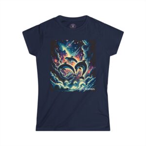 Cosmic Dolphins WD-D008 By Wyldesigns Women's Softstyle Tee