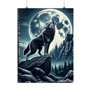 Wolf Howling WD-D001 By Wyldesigns Matte Vertical Posters