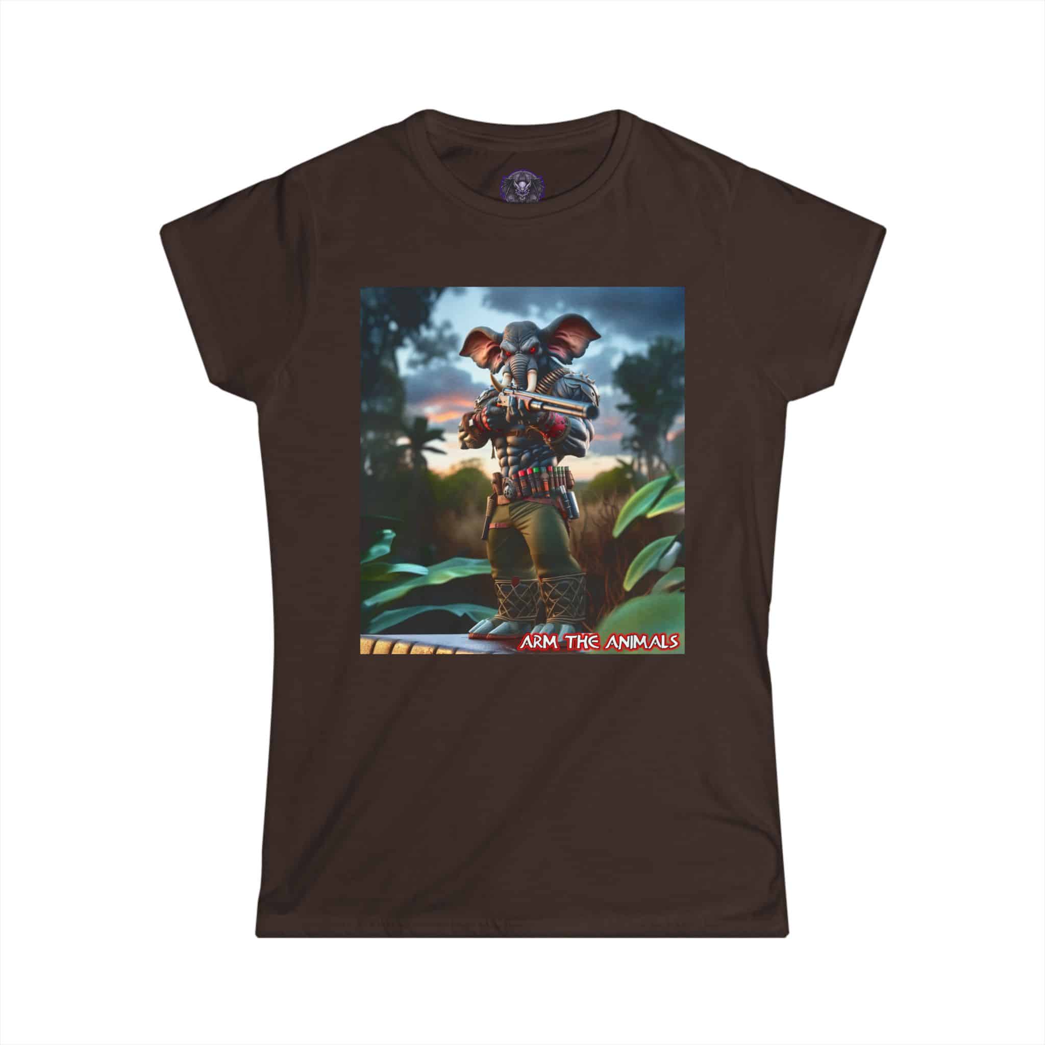 Arm The Animals: Bounty Hunter Elephant #AA-D-El002 Women's Softstyle Tee - Image 13