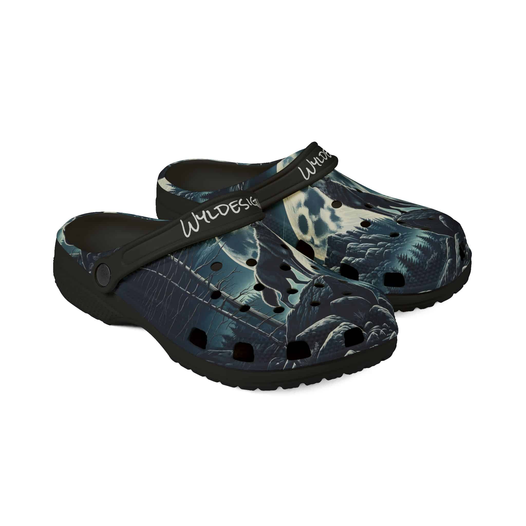 Wolf Howling WD-D001 By Wyldesigns - Clog Shoes - Image 3