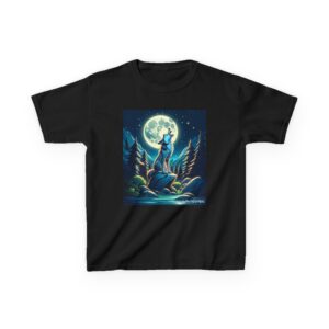 Howling Wolf Toon Style WD-D012 By Wyldesigns Kids Heavy Cotton™ Tee