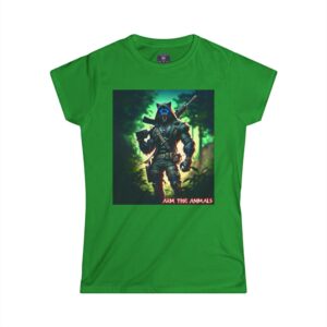 Arm The Animals: Black Leopard Panther #AA-D-BP001 Women's Softstyle Tee