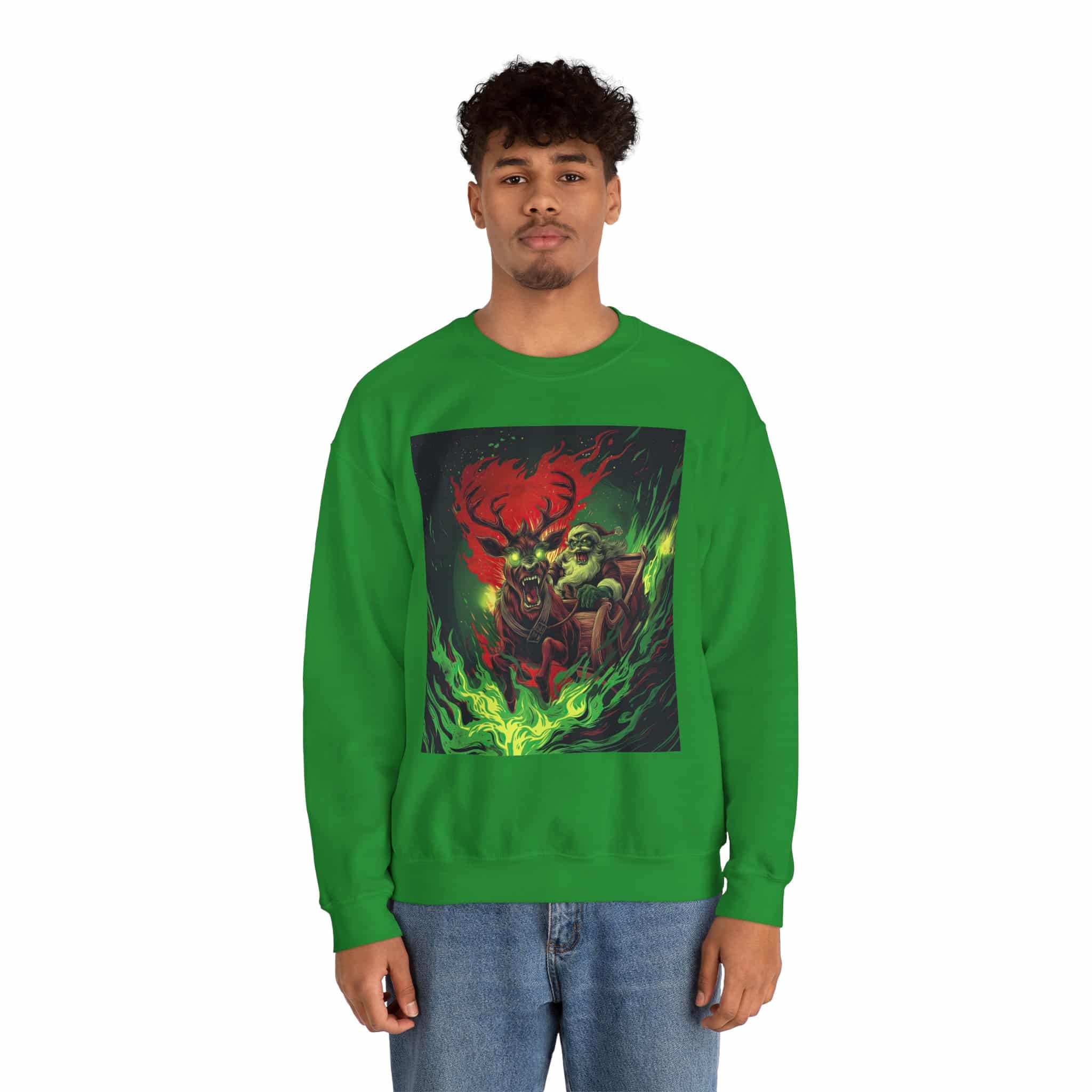 Demonic Santa Sleigh I Unisex Heavy Blend™ Crewneck Sweatshirt Christmas - Image 30