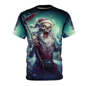 Undead Viking Santa I Unisex Cut & Sew Tee (AOP) Christmas