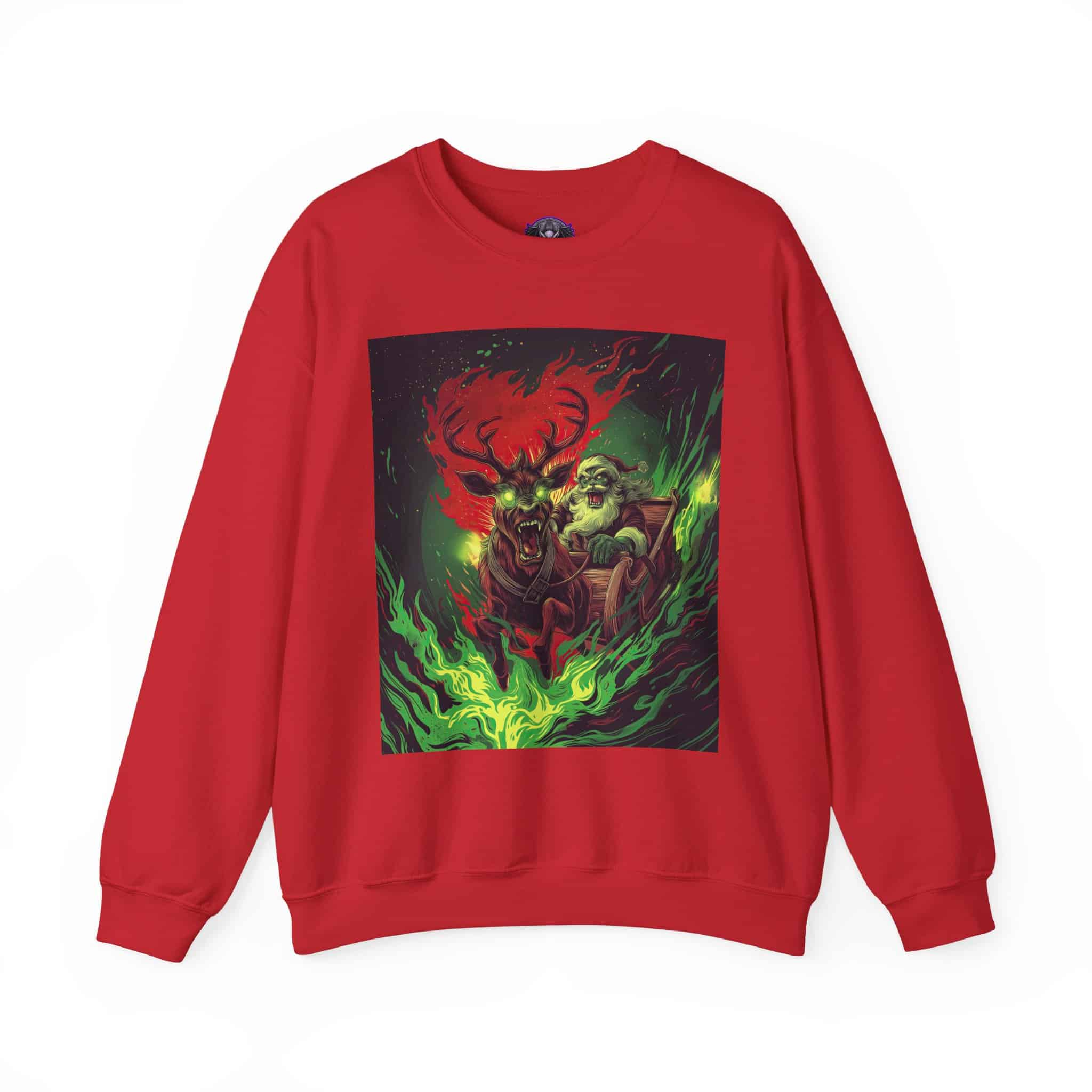 Demonic Santa Sleigh I Unisex Heavy Blend™ Crewneck Sweatshirt Christmas - Image 7
