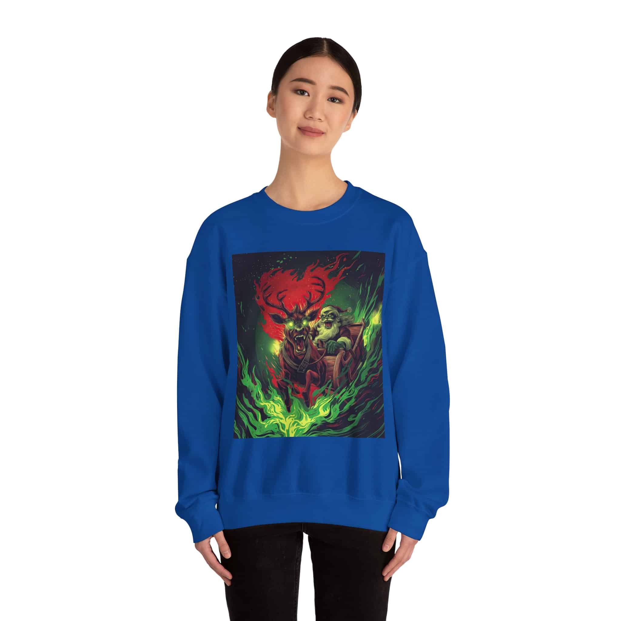 Demonic Santa Sleigh I Unisex Heavy Blend™ Crewneck Sweatshirt Christmas - Image 35