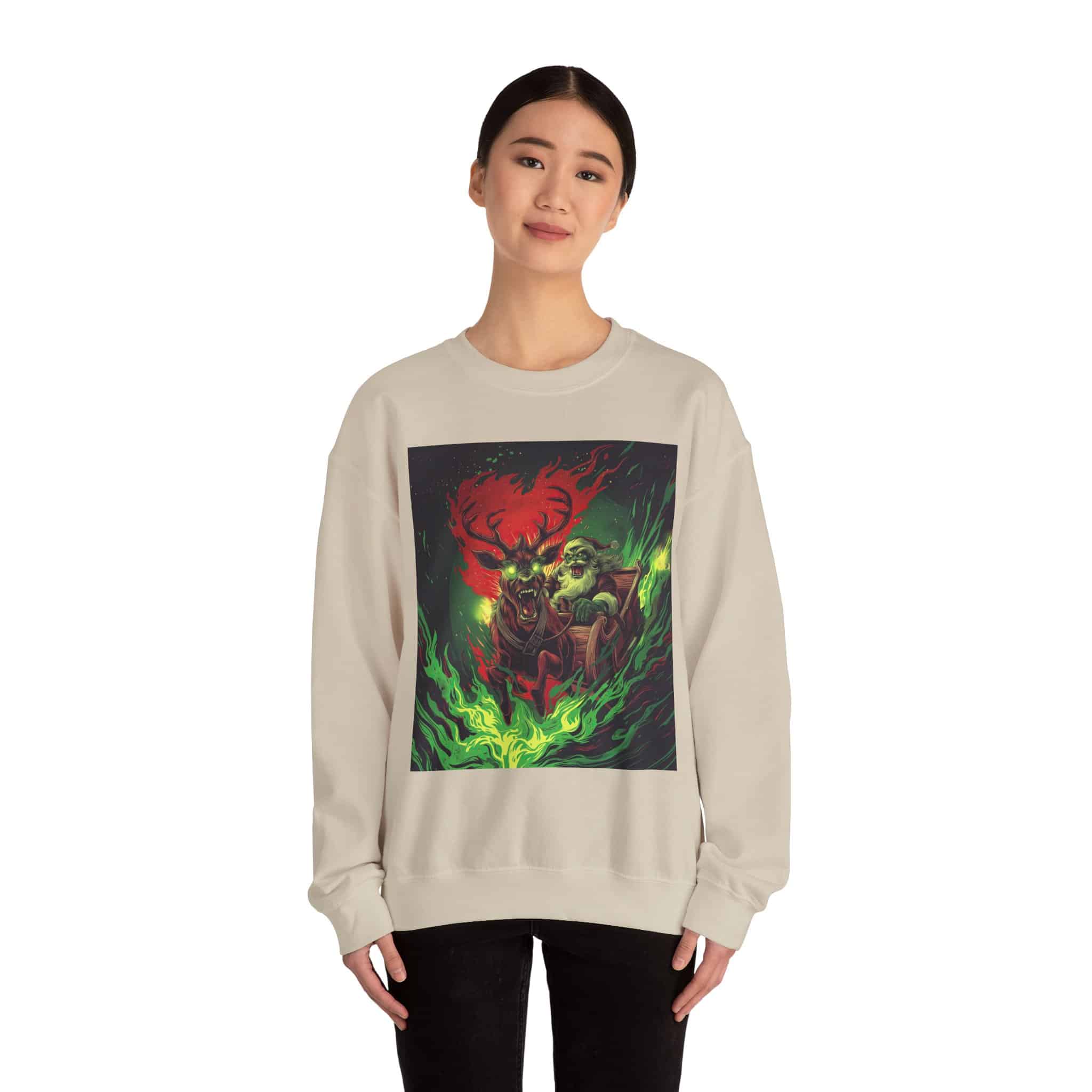 Demonic Santa Sleigh I Unisex Heavy Blend™ Crewneck Sweatshirt Christmas - Image 20