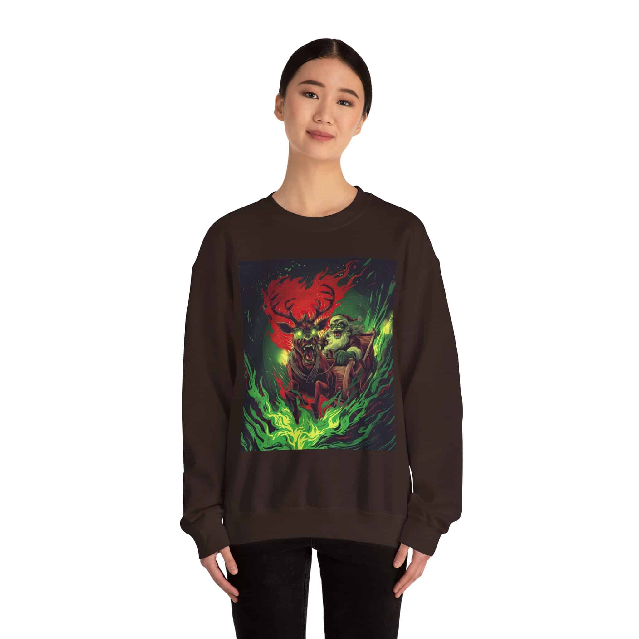 Demonic Santa Sleigh I Unisex Heavy Blend™ Crewneck Sweatshirt Christmas - Image 11