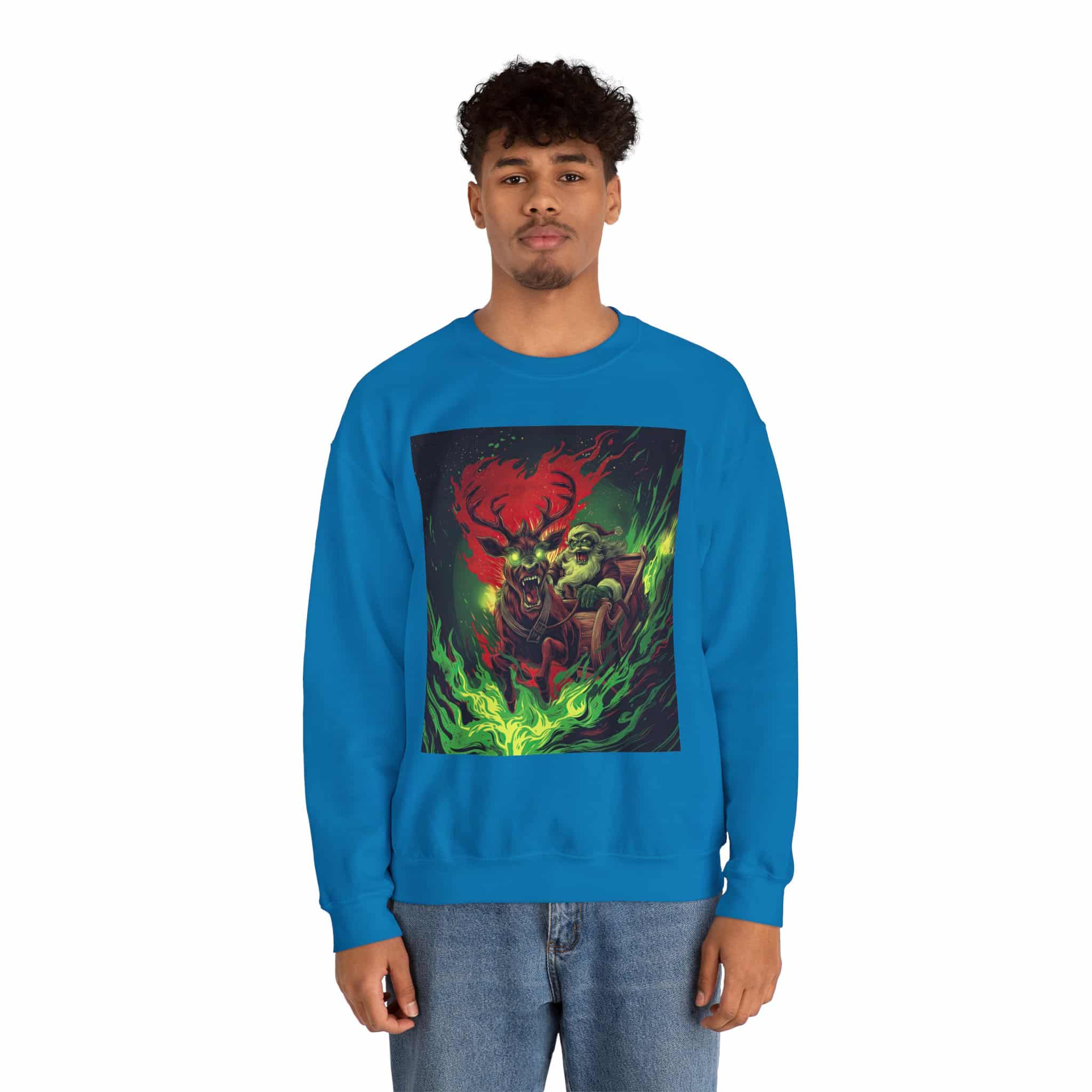 Demonic Santa Sleigh I Unisex Heavy Blend™ Crewneck Sweatshirt Christmas - Image 33