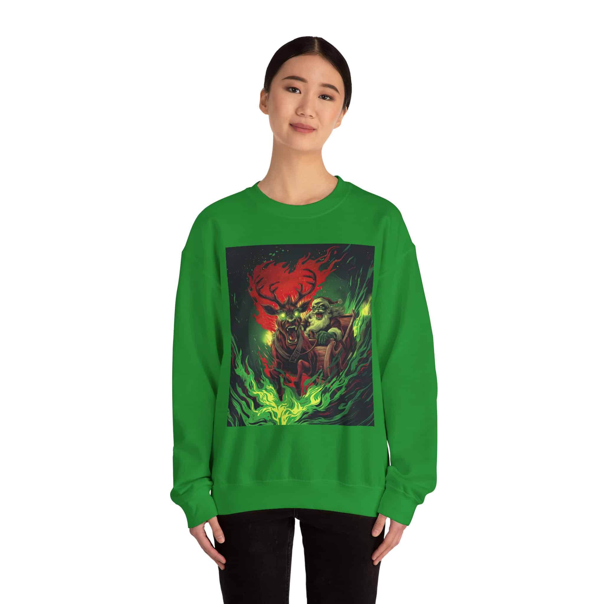 Demonic Santa Sleigh I Unisex Heavy Blend™ Crewneck Sweatshirt Christmas - Image 29