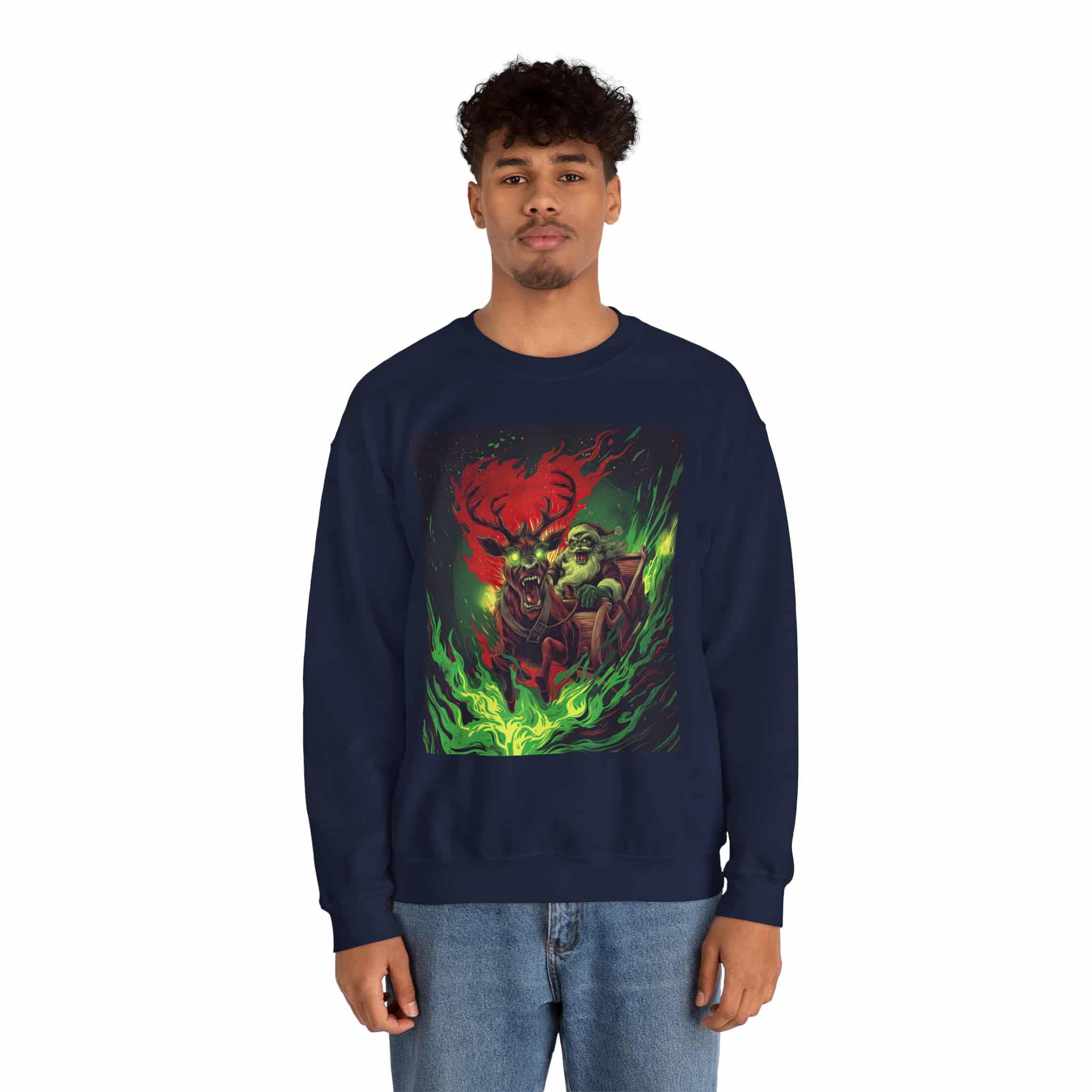 Demonic Santa Sleigh I Unisex Heavy Blend™ Crewneck Sweatshirt Christmas - Image 39