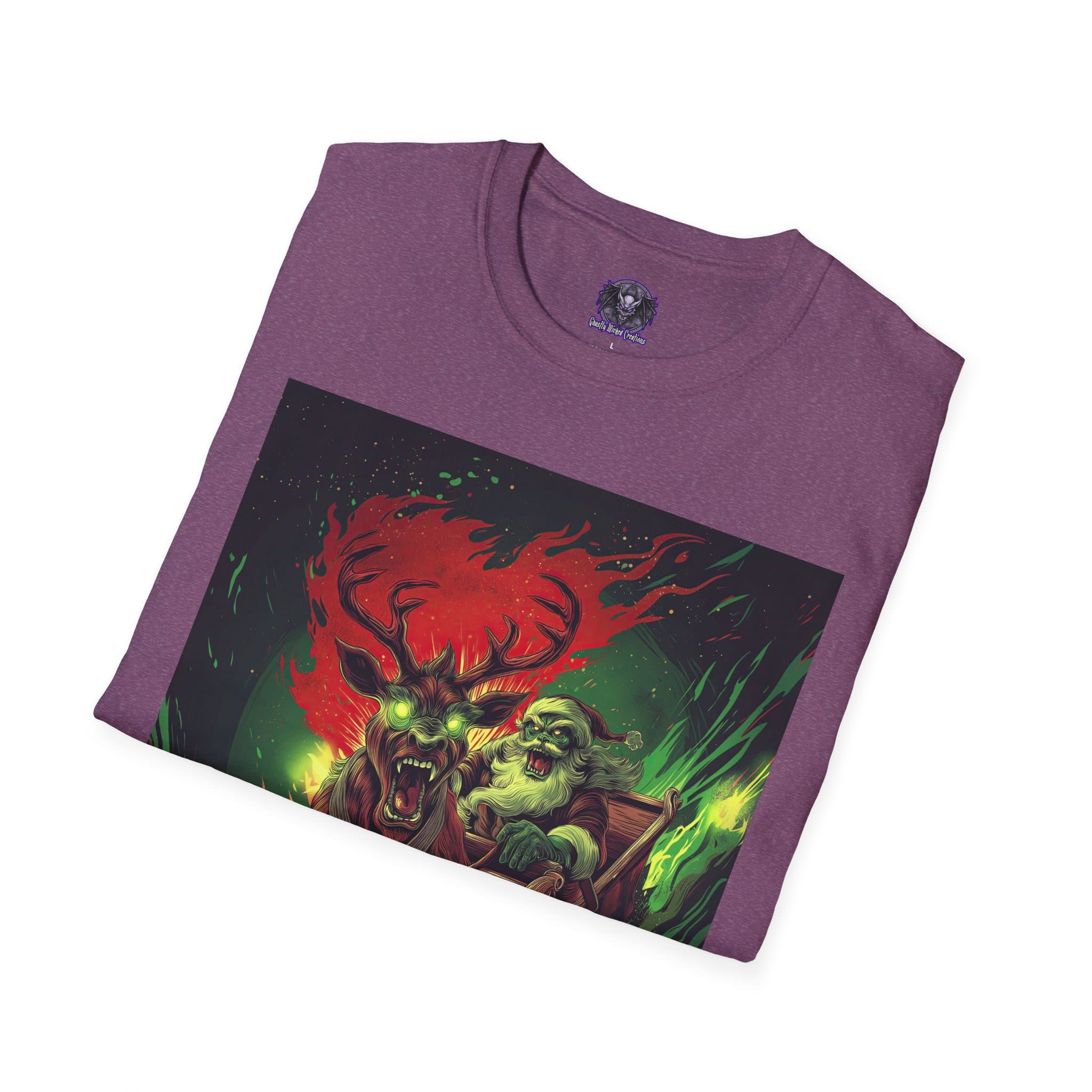 Demonic Santa Sleigh I Unisex T-Shirt Christmas - Image 73