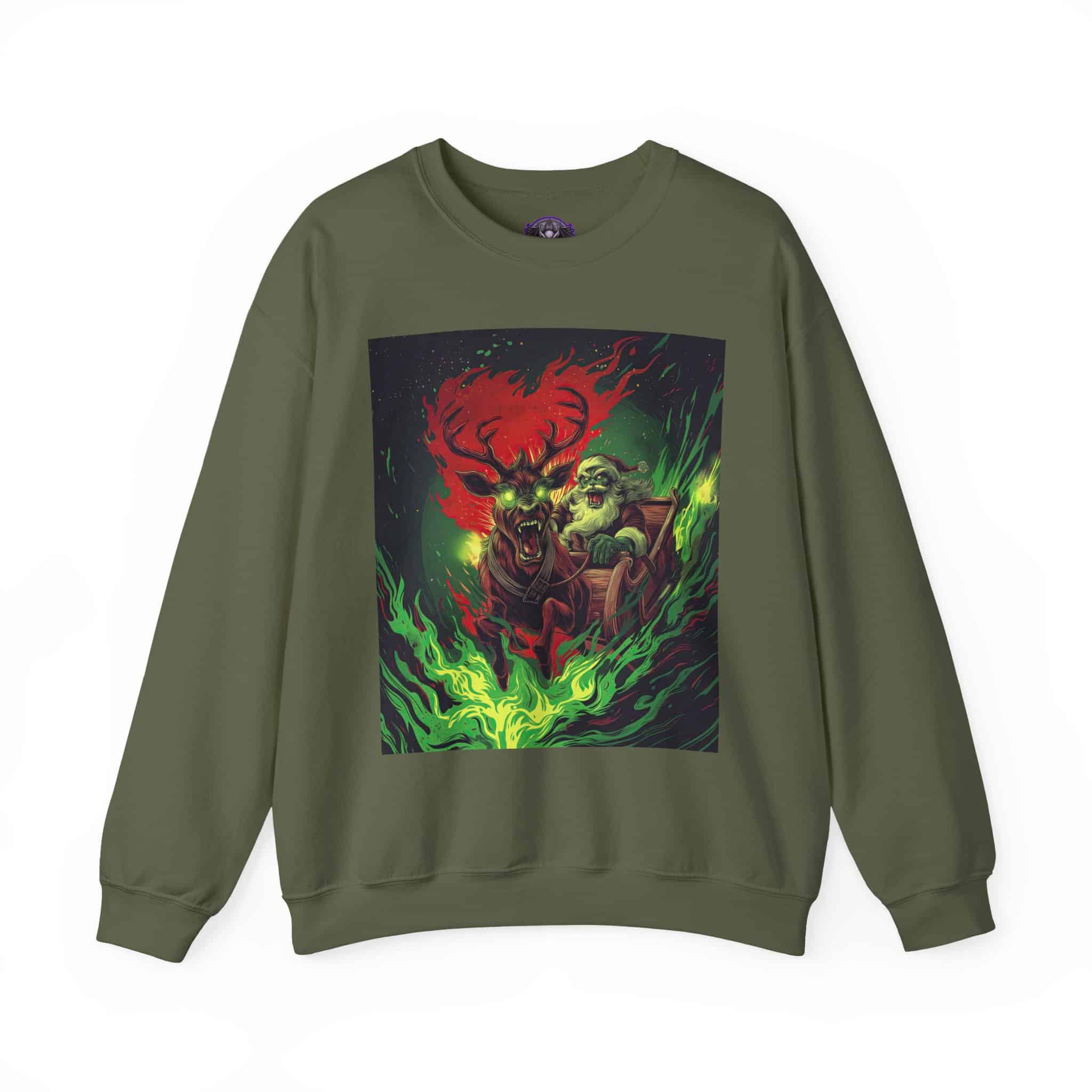 Demonic Santa Sleigh I Unisex Heavy Blend™ Crewneck Sweatshirt Christmas - Image 25