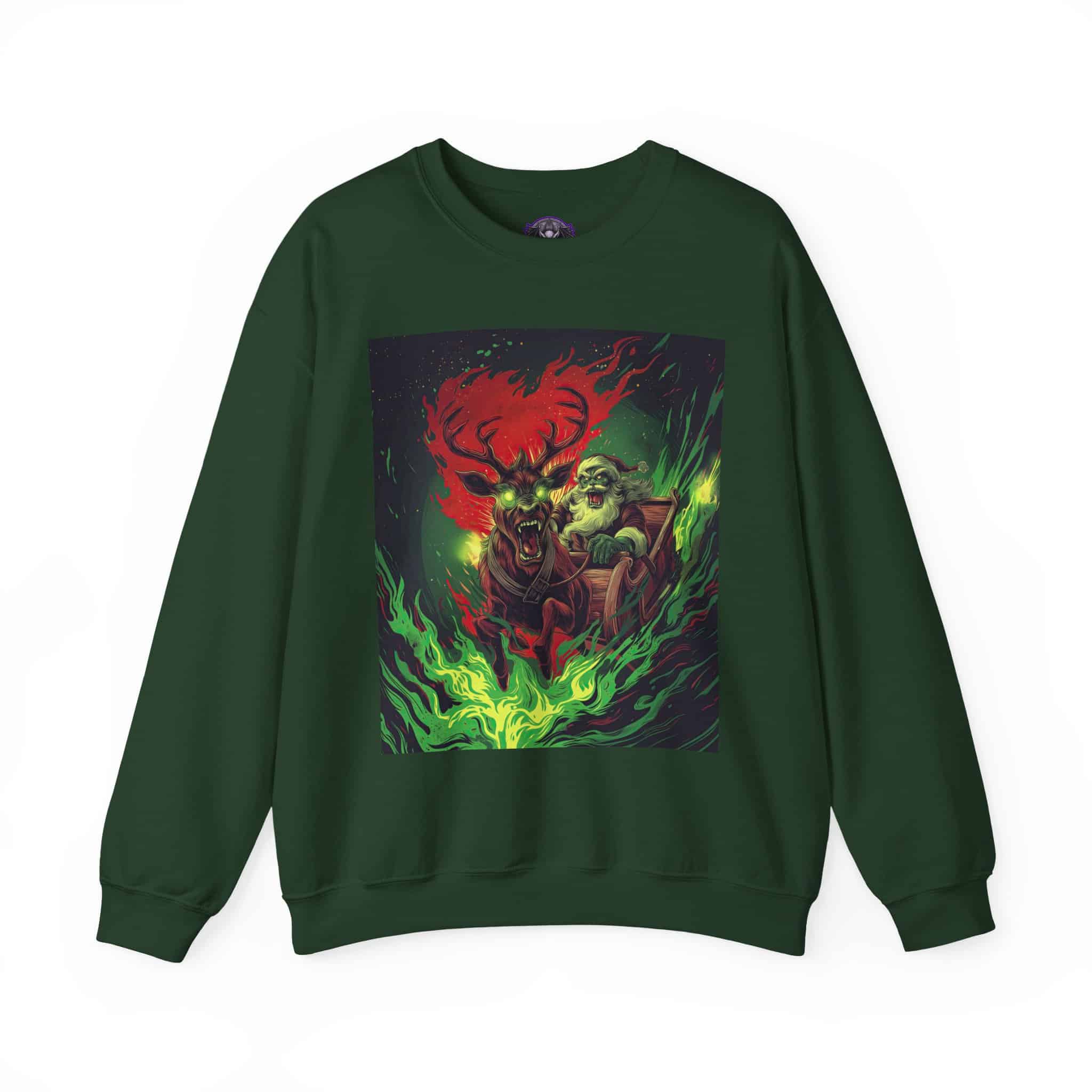 Demonic Santa Sleigh I Unisex Heavy Blend™ Crewneck Sweatshirt Christmas