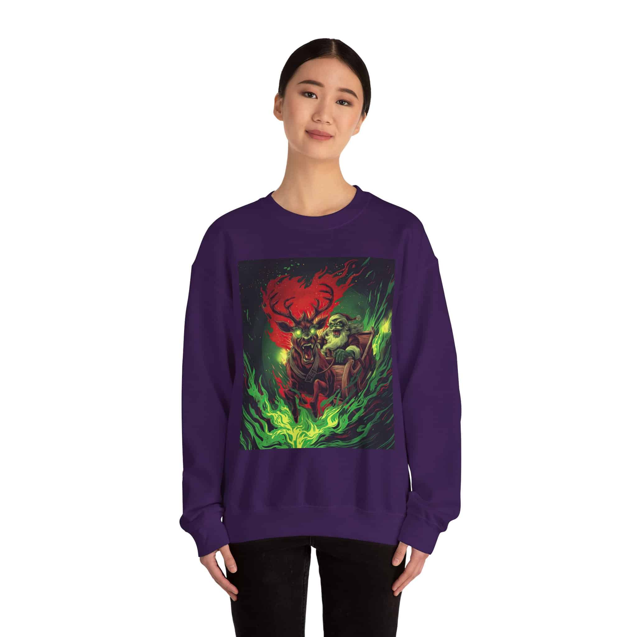 Demonic Santa Sleigh I Unisex Heavy Blend™ Crewneck Sweatshirt Christmas - Image 41