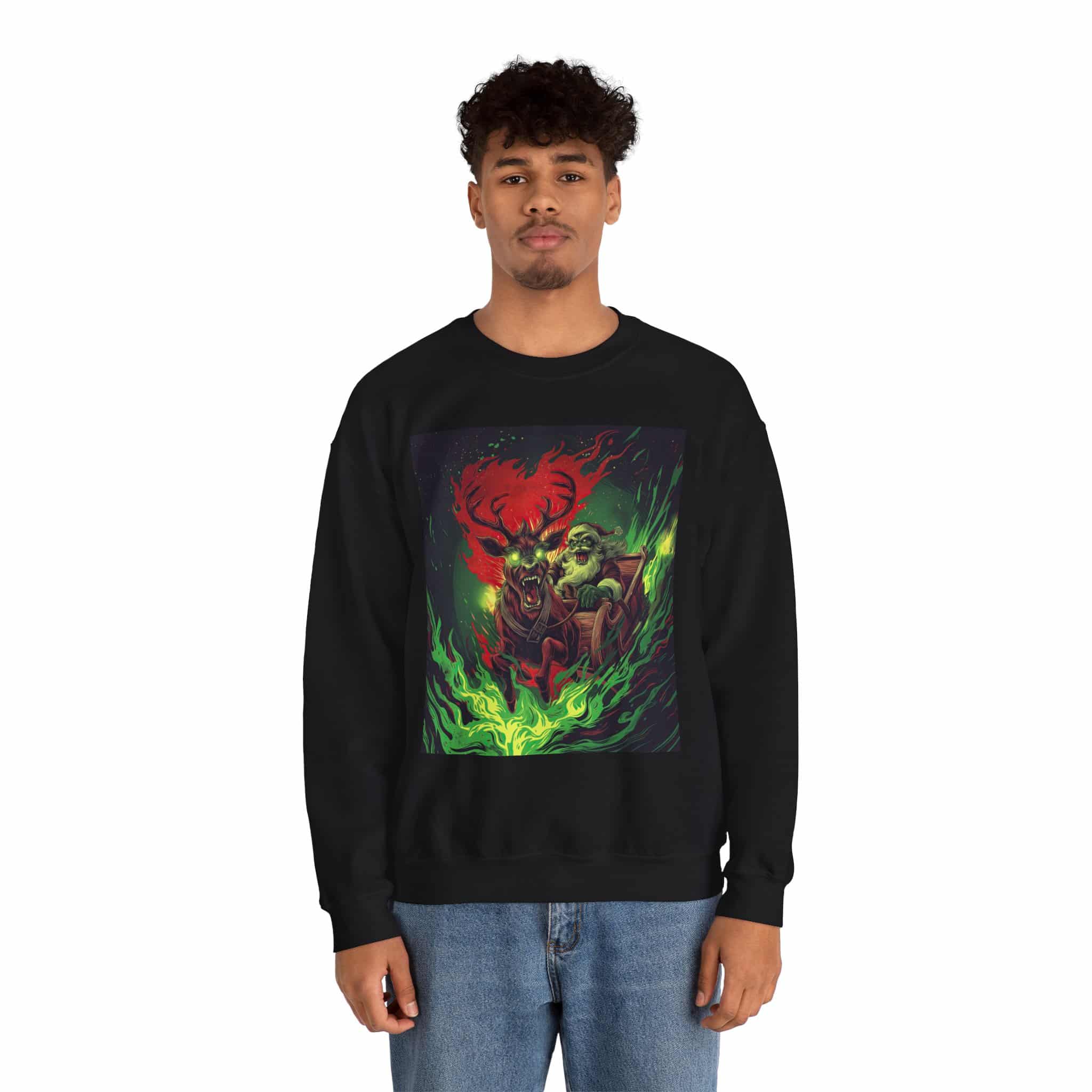 Demonic Santa Sleigh I Unisex Heavy Blend™ Crewneck Sweatshirt Christmas - Image 15