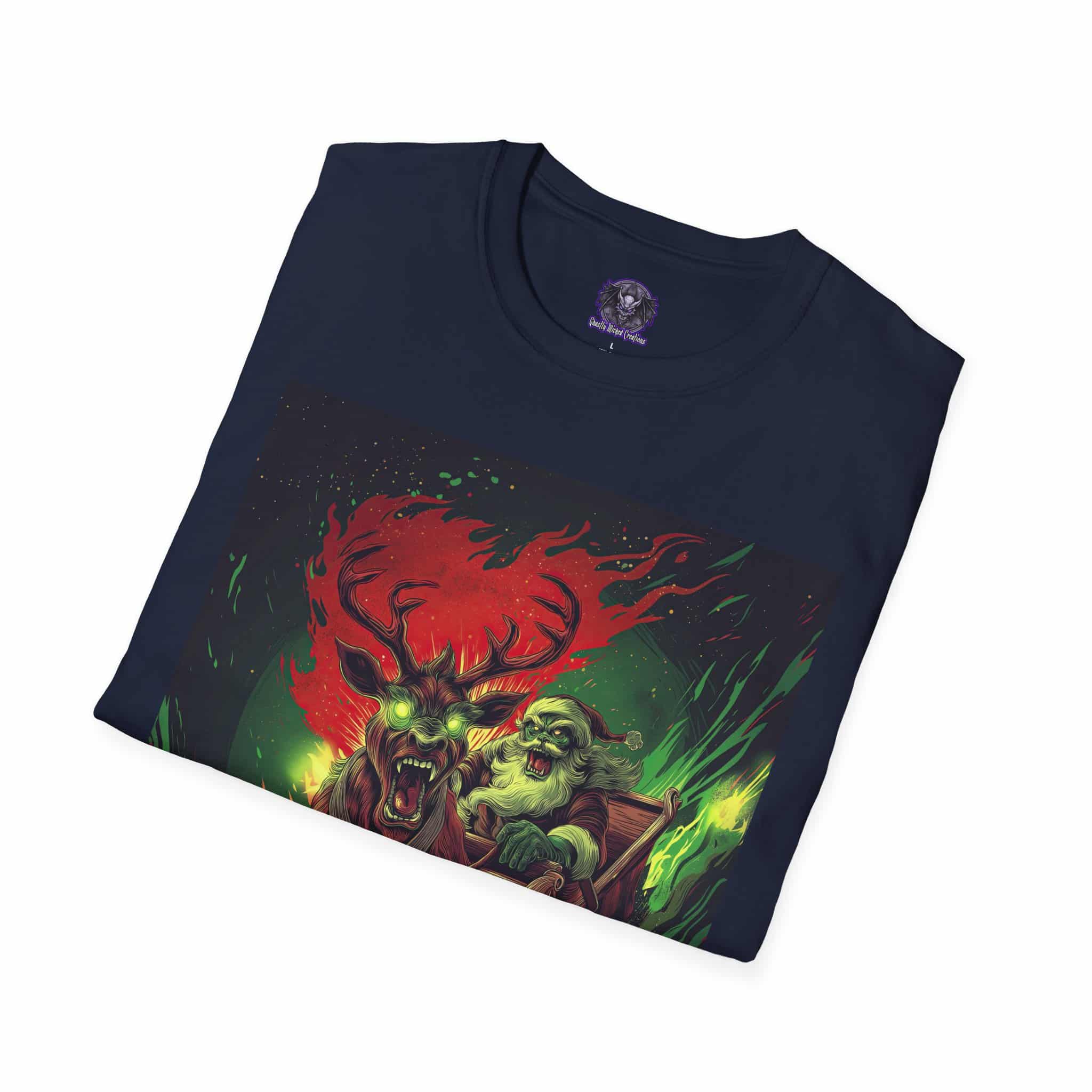 Demonic Santa Sleigh I Unisex T-Shirt Christmas - Image 58