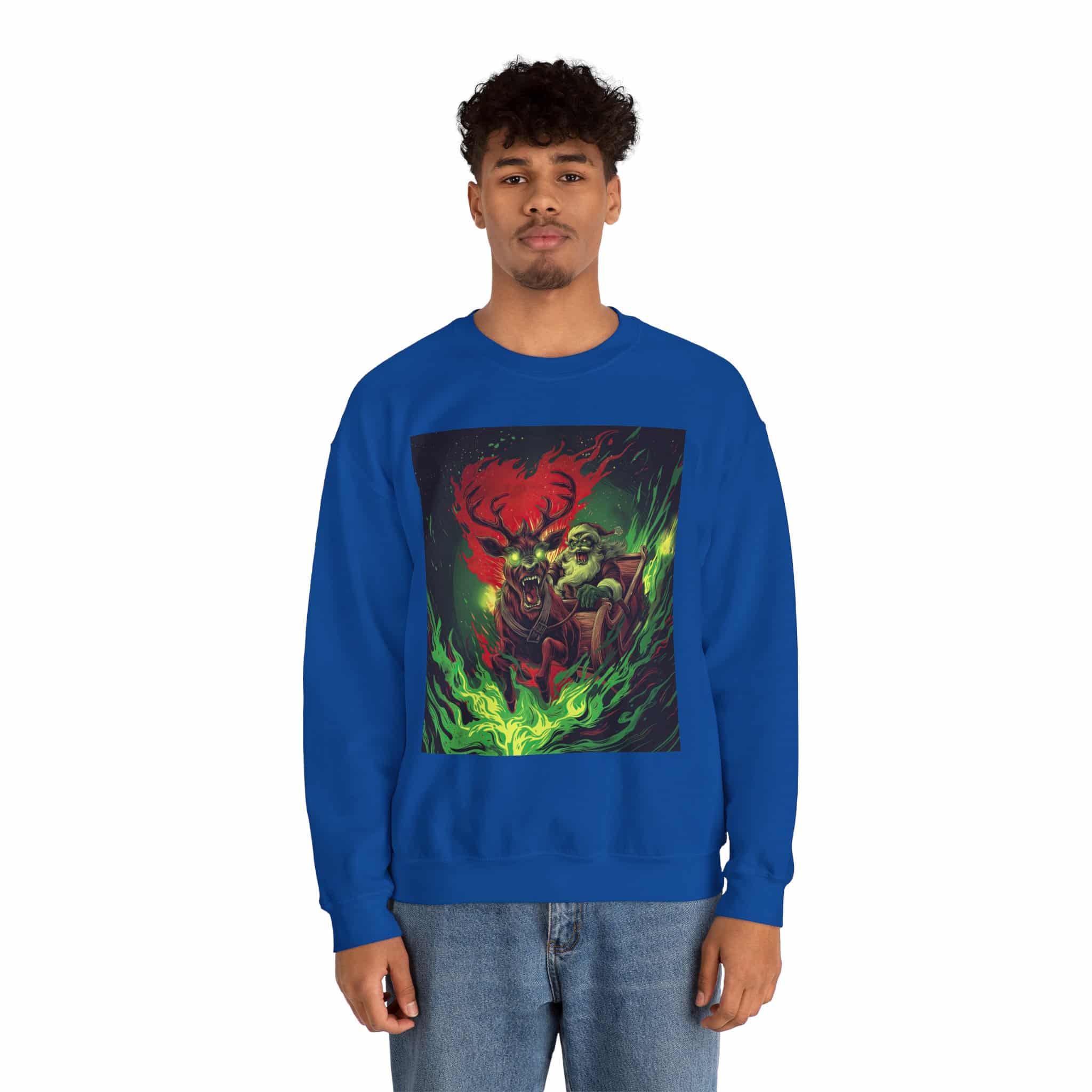 Demonic Santa Sleigh I Unisex Heavy Blend™ Crewneck Sweatshirt Christmas - Image 36