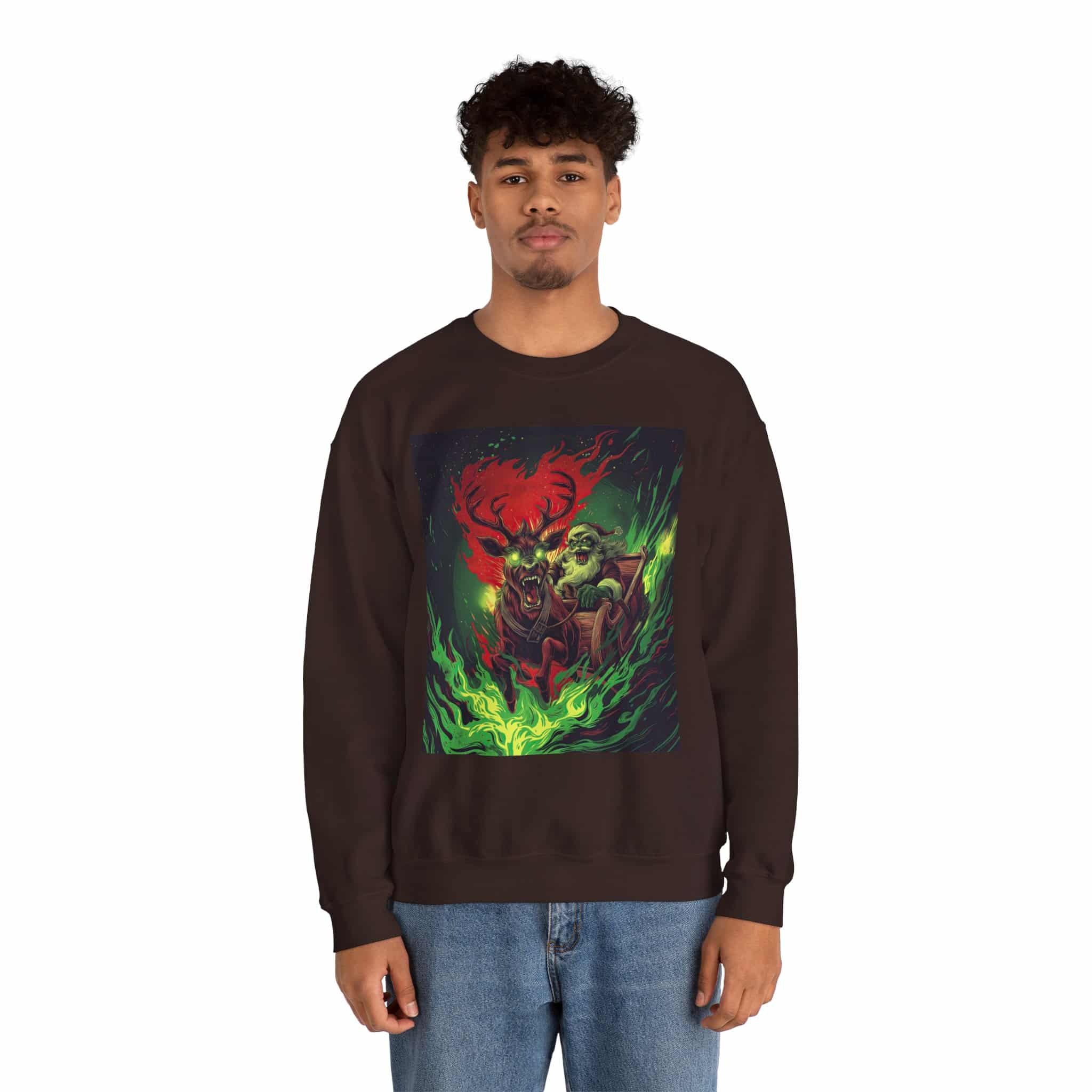 Demonic Santa Sleigh I Unisex Heavy Blend™ Crewneck Sweatshirt Christmas - Image 12