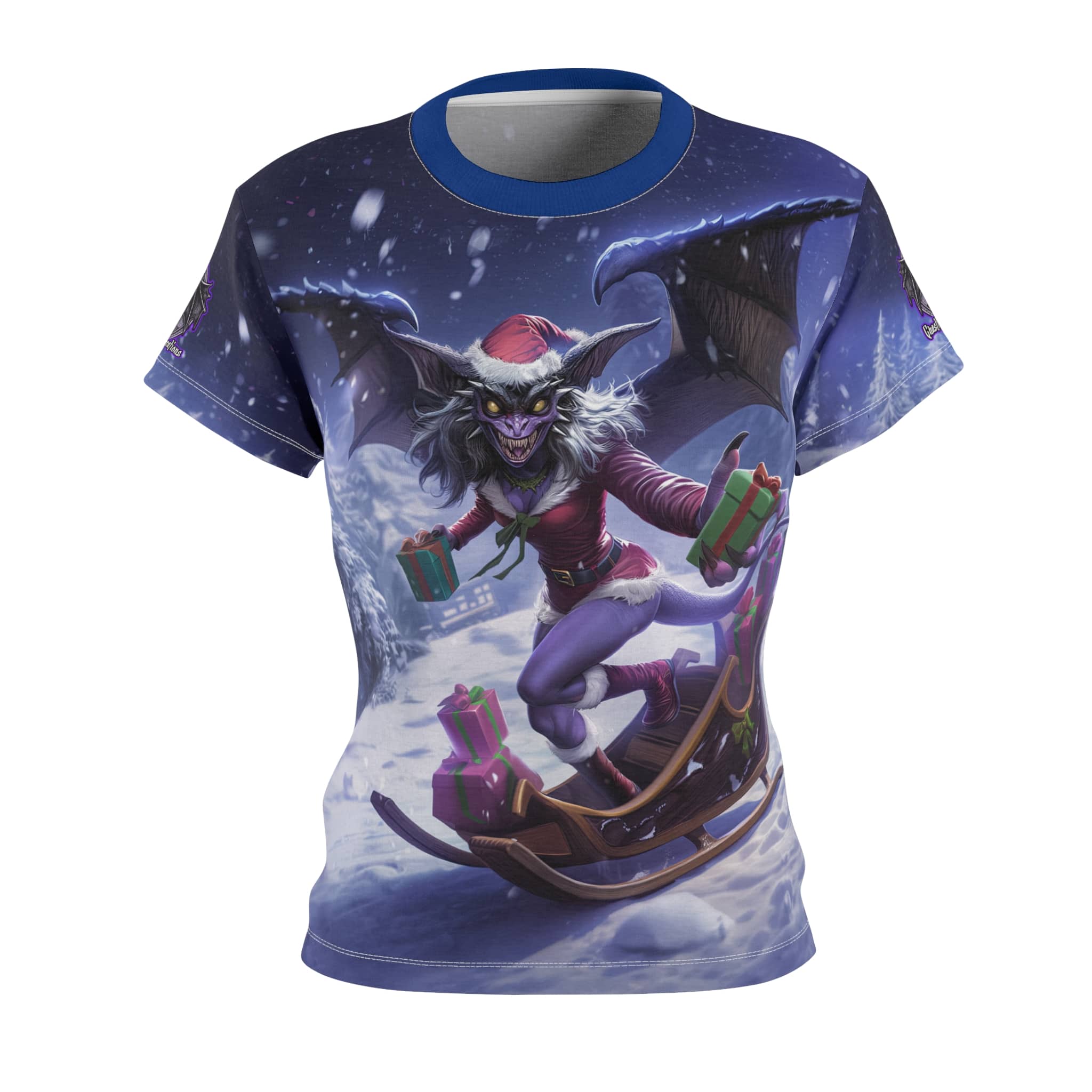 Gift Giving Gremlin Elf I Women's Tee (AOP) Christmas - Image 6