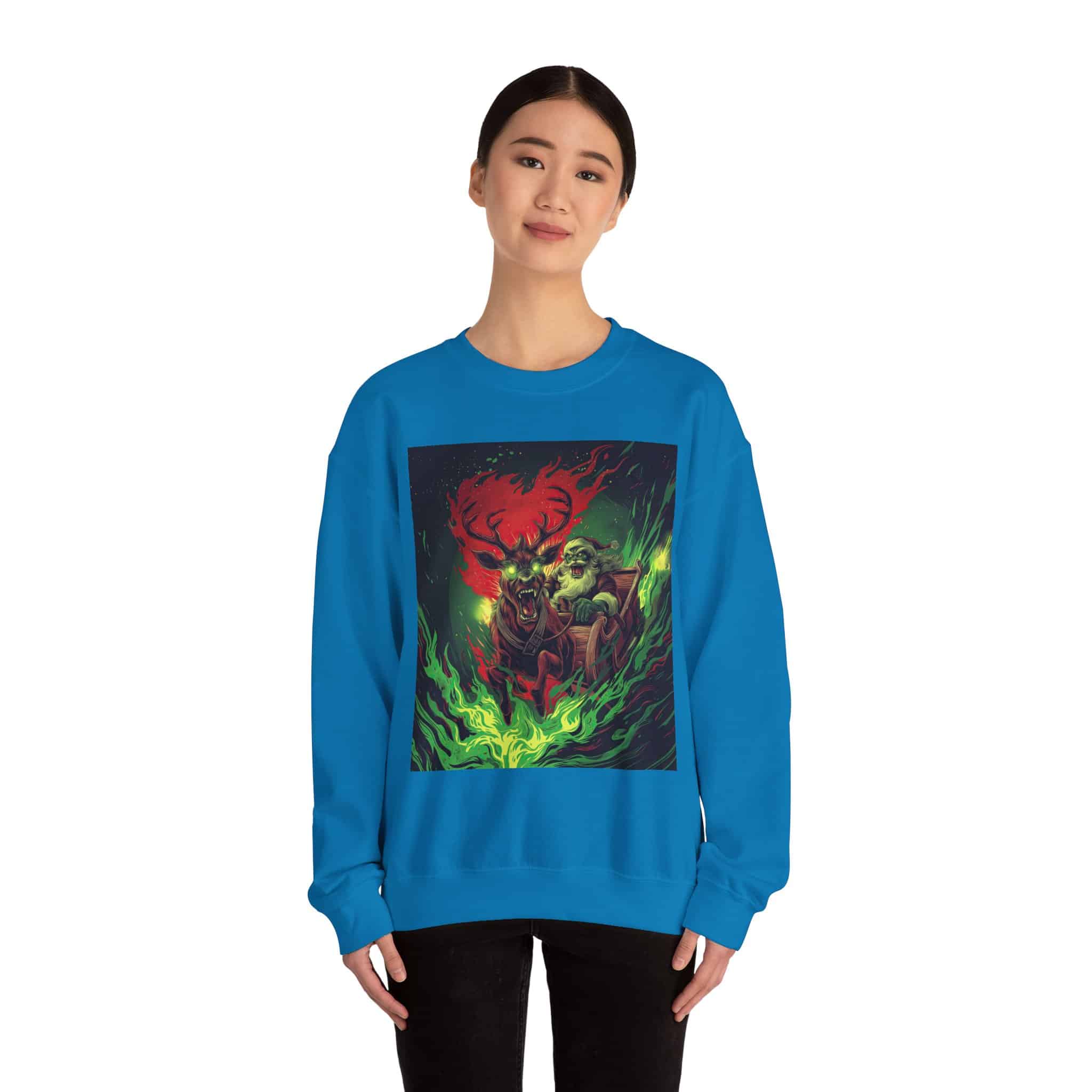Demonic Santa Sleigh I Unisex Heavy Blend™ Crewneck Sweatshirt Christmas - Image 32