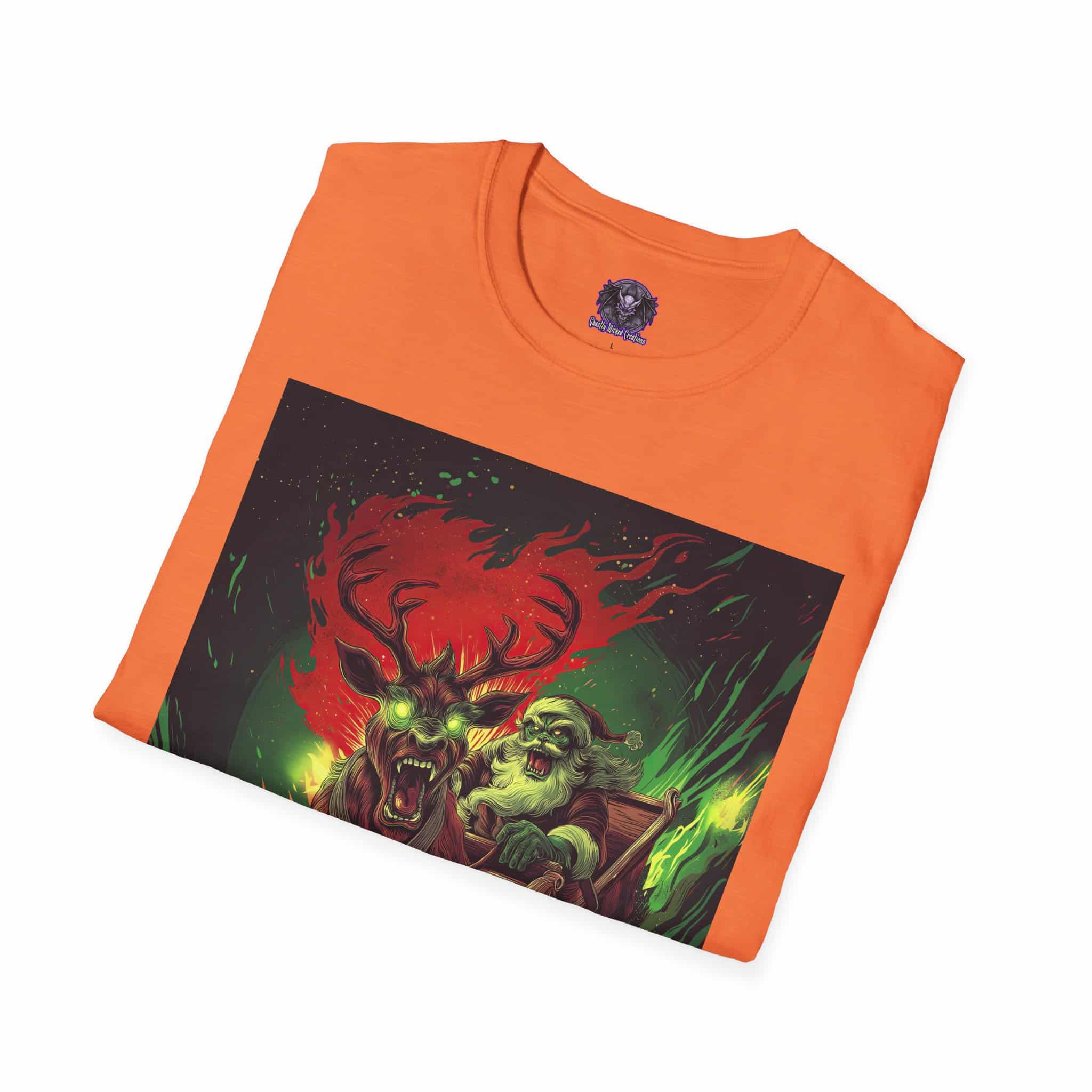 Demonic Santa Sleigh I Unisex T-Shirt Christmas - Image 18