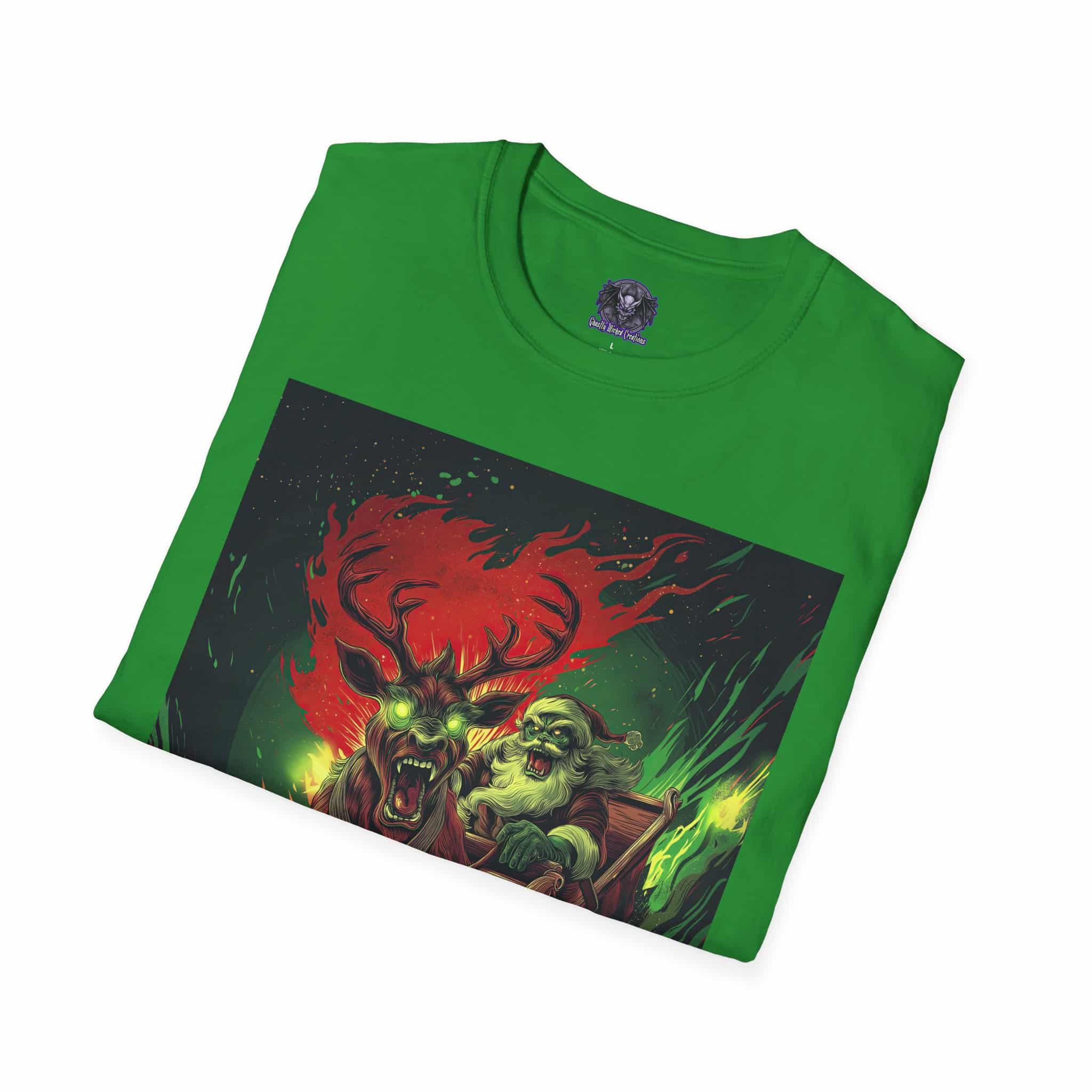 Demonic Santa Sleigh I Unisex T-Shirt Christmas - Image 8