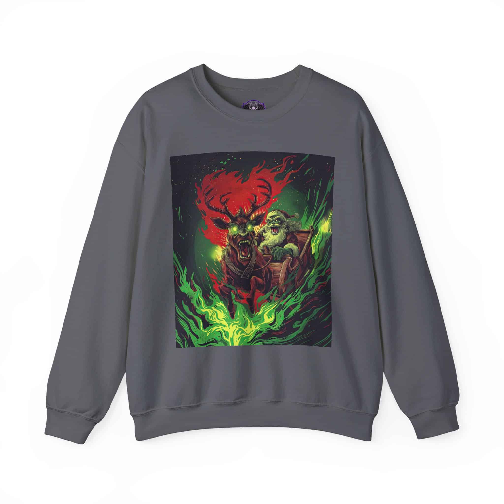 Demonic Santa Sleigh I Unisex Heavy Blend™ Crewneck Sweatshirt Christmas - Image 16