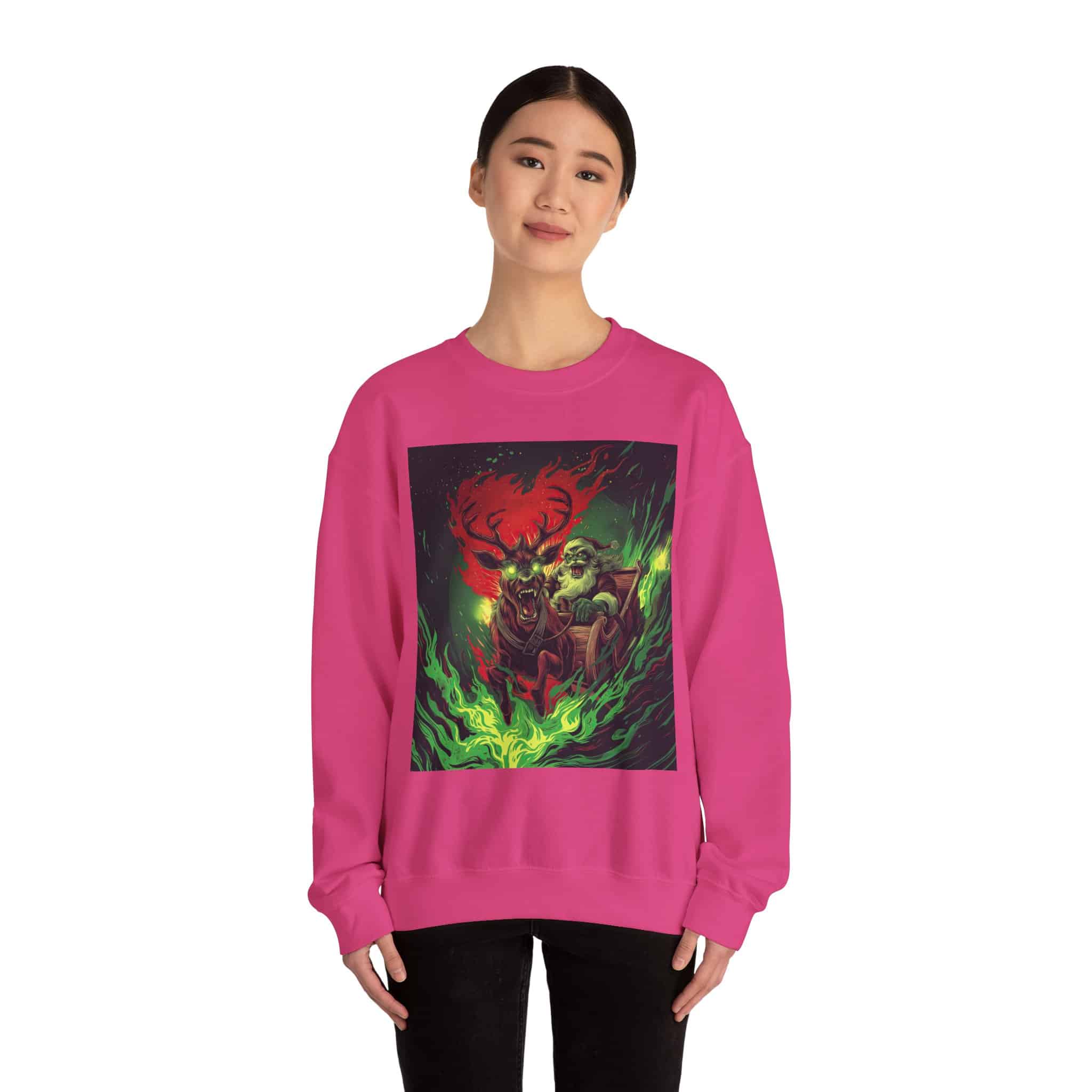 Demonic Santa Sleigh I Unisex Heavy Blend™ Crewneck Sweatshirt Christmas - Image 44
