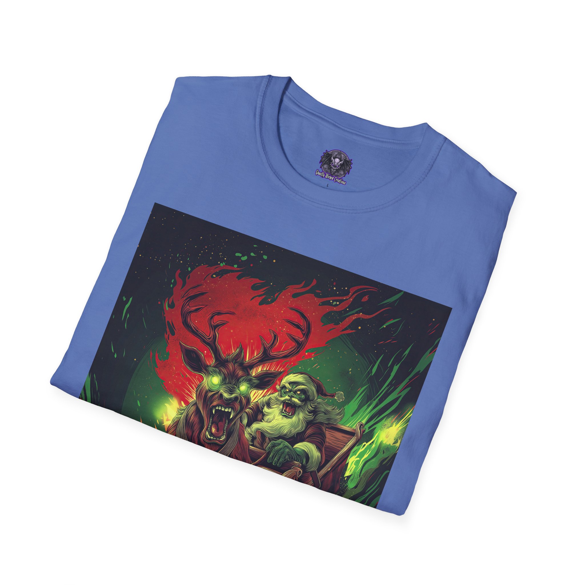 Demonic Santa Sleigh I Unisex T-Shirt Christmas - Image 38