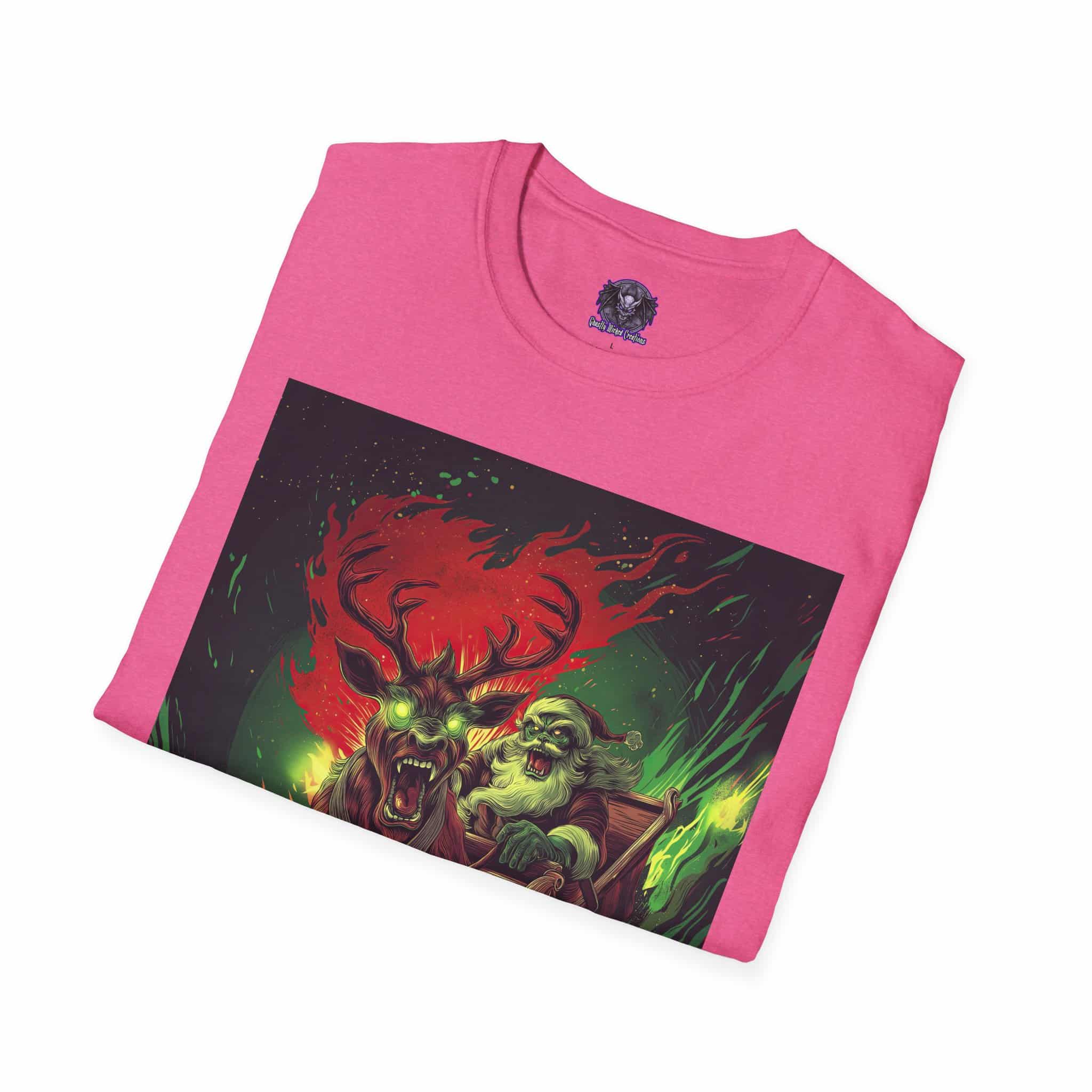 Demonic Santa Sleigh I Unisex T-Shirt Christmas - Image 68