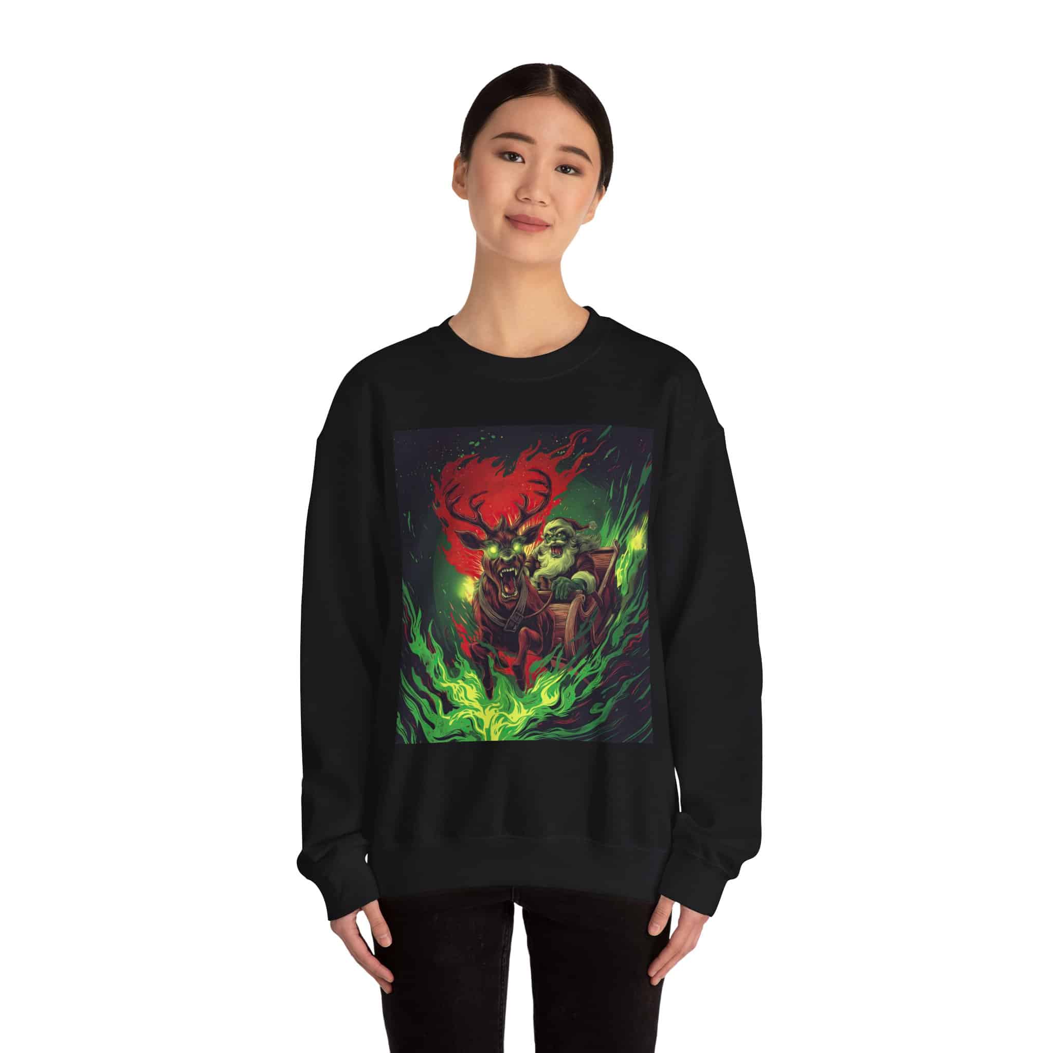 Demonic Santa Sleigh I Unisex Heavy Blend™ Crewneck Sweatshirt Christmas - Image 14