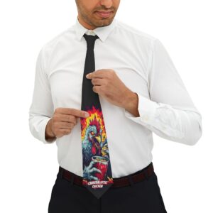 Cannibalistic Chicken Band Tie II - Unique Statement Tie, Gifts for Him, Business Casual Accessory, Formal Wear, Art-Inspired