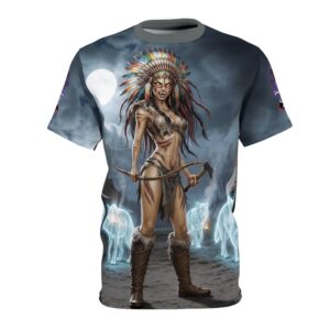 Undead Angels Vampire Native American Kaliska: Spirit Wolves Unisex Cut & Sew Tee (AOP)