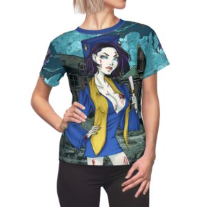 Tiffany Undead Angel Graduate - Classic Art (No Text) Women's Cut & Sew Tee (AOP)