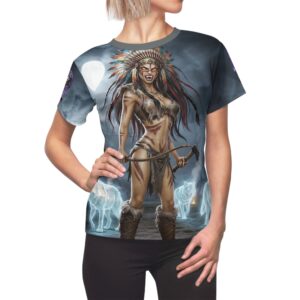 Undead Angels Vampire Native American Kaliska: Spirit Wolves Women's Cut & Sew Tee (AOP)