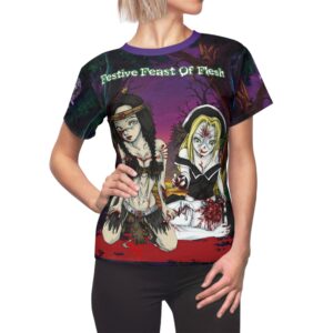 Undead Angels First Thanksgiving Feast Of Flesh: Classic Art (w/ Text) Women's Cut & Sew Tee (AOP)