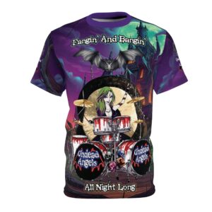 Undead Angels Vampire Drummer Juliette Classic 2025 Edition (w/ Text) Unisex Cut & Sew Tee (AOP)