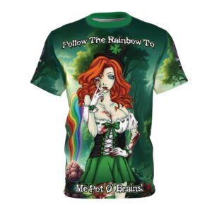 Fiona Undead Angel Leprechaun Queen - Classic Art w/ Text Unisex Cut & Sew Tee (AOP)