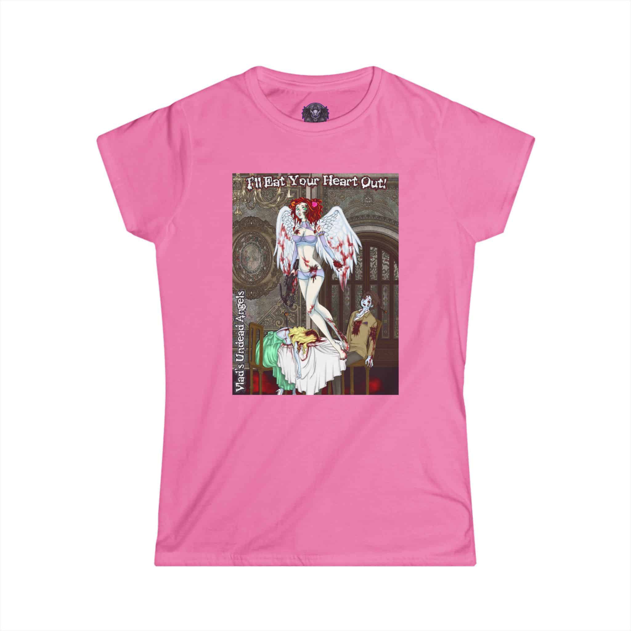 Scarlet Undead Angel Zombie Cupid - Classic Art w/Text Re-Issue Women's Softstyle Tee - Image 40