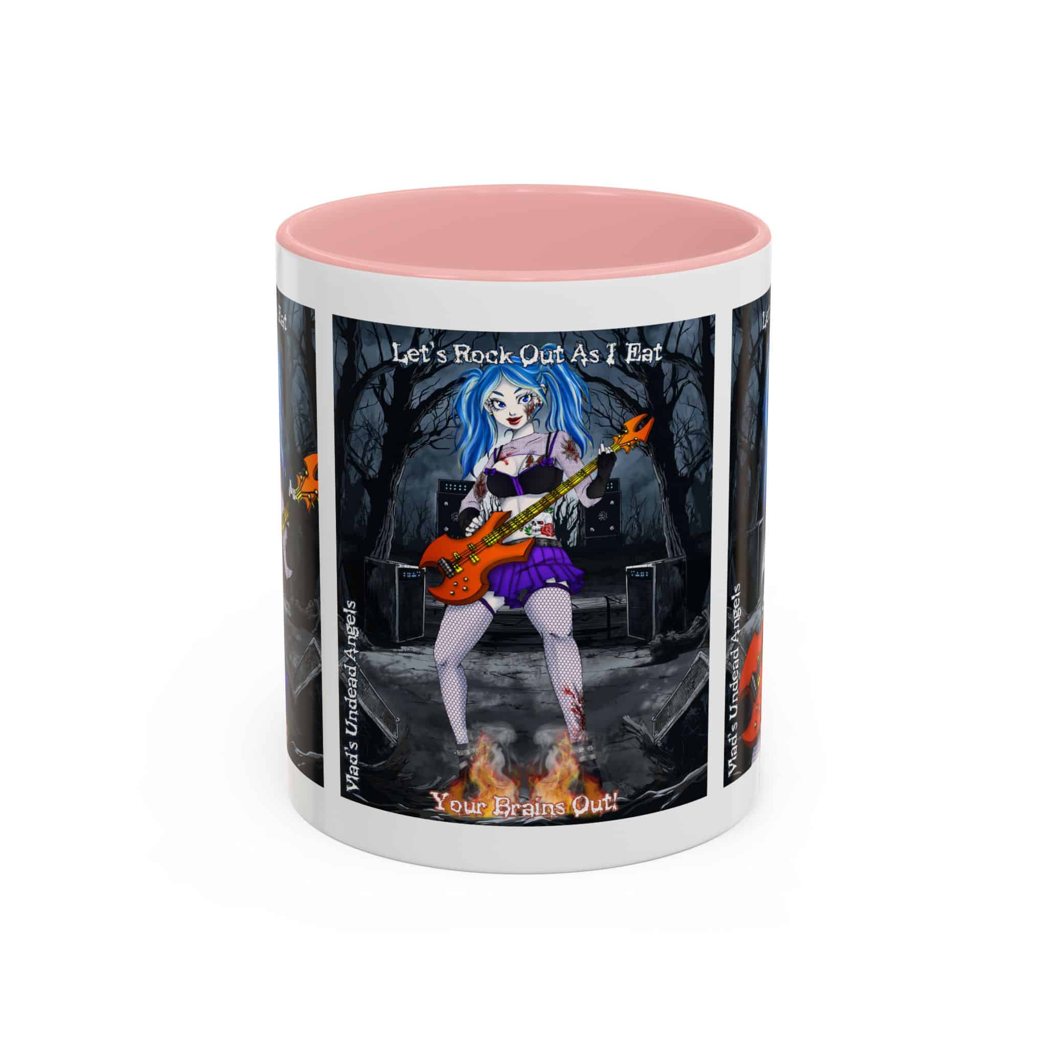 Ashley Undead Angel Zombie Bass Guitarist – Classic Art V2 w/Text Accent Coffee Mug (11, 15oz) - Image 13