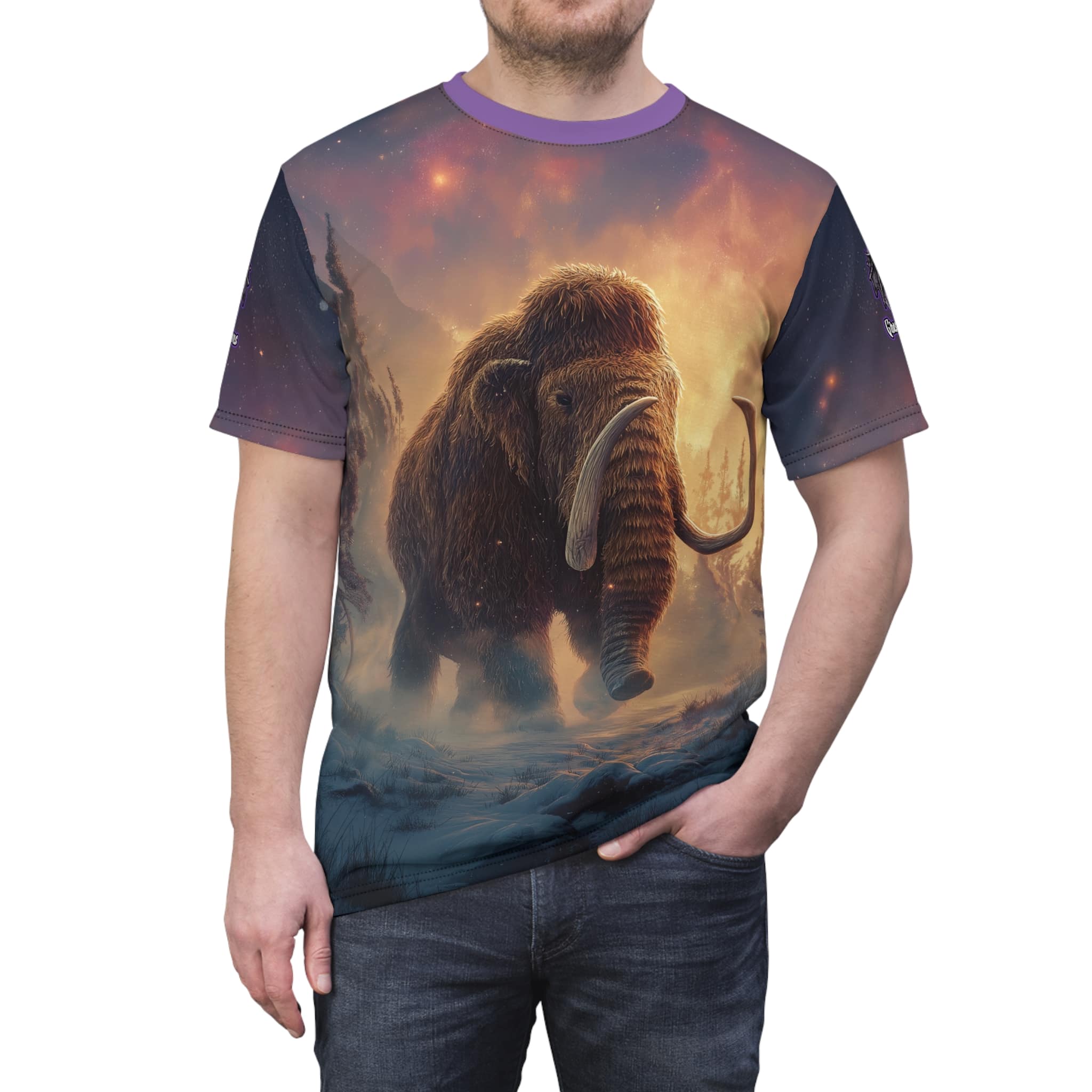 Prehistoric Wooly Mammoth Mastodon Unisex Tee (AOP) - Image 9