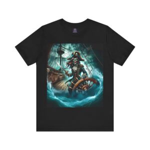 Skeletal Pirate Captain #ML-D-UP005 Unisex Jersey Short Sleeve Tee