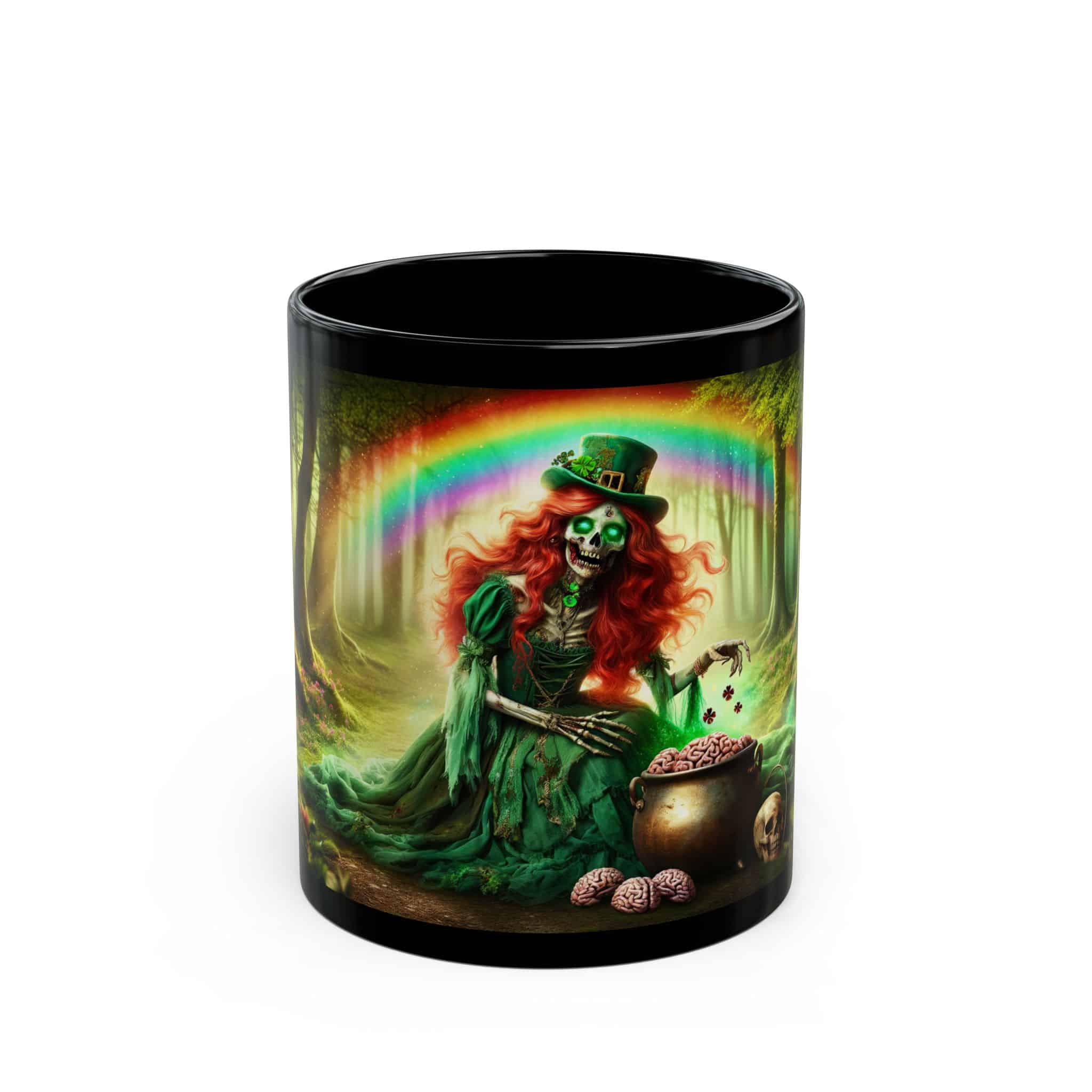 Fiona Undead Angel Leprechaun Queen #DFZ-007B Black Mug (11oz, 15oz)