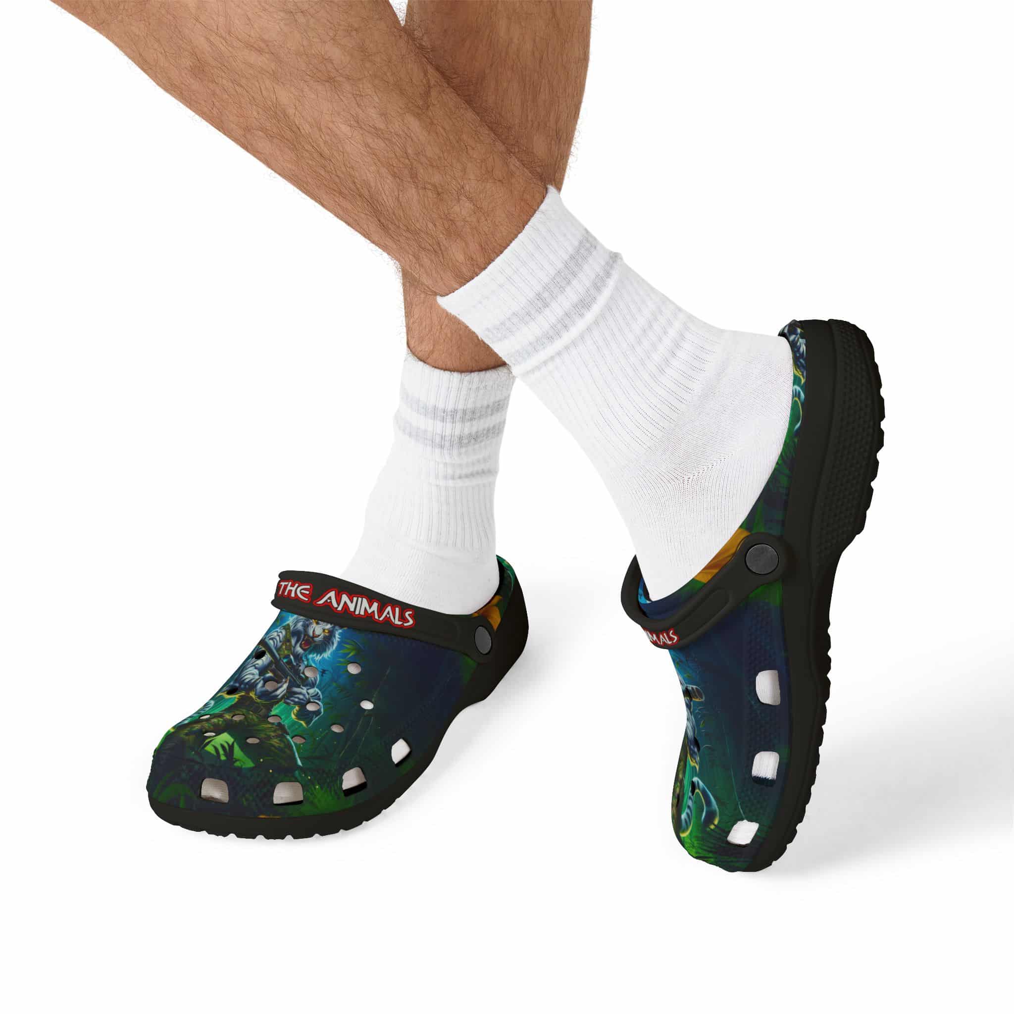 Clog Shoes - Arm The Animals: Commando Tiger #AA-D-WT003 Design - Image 8