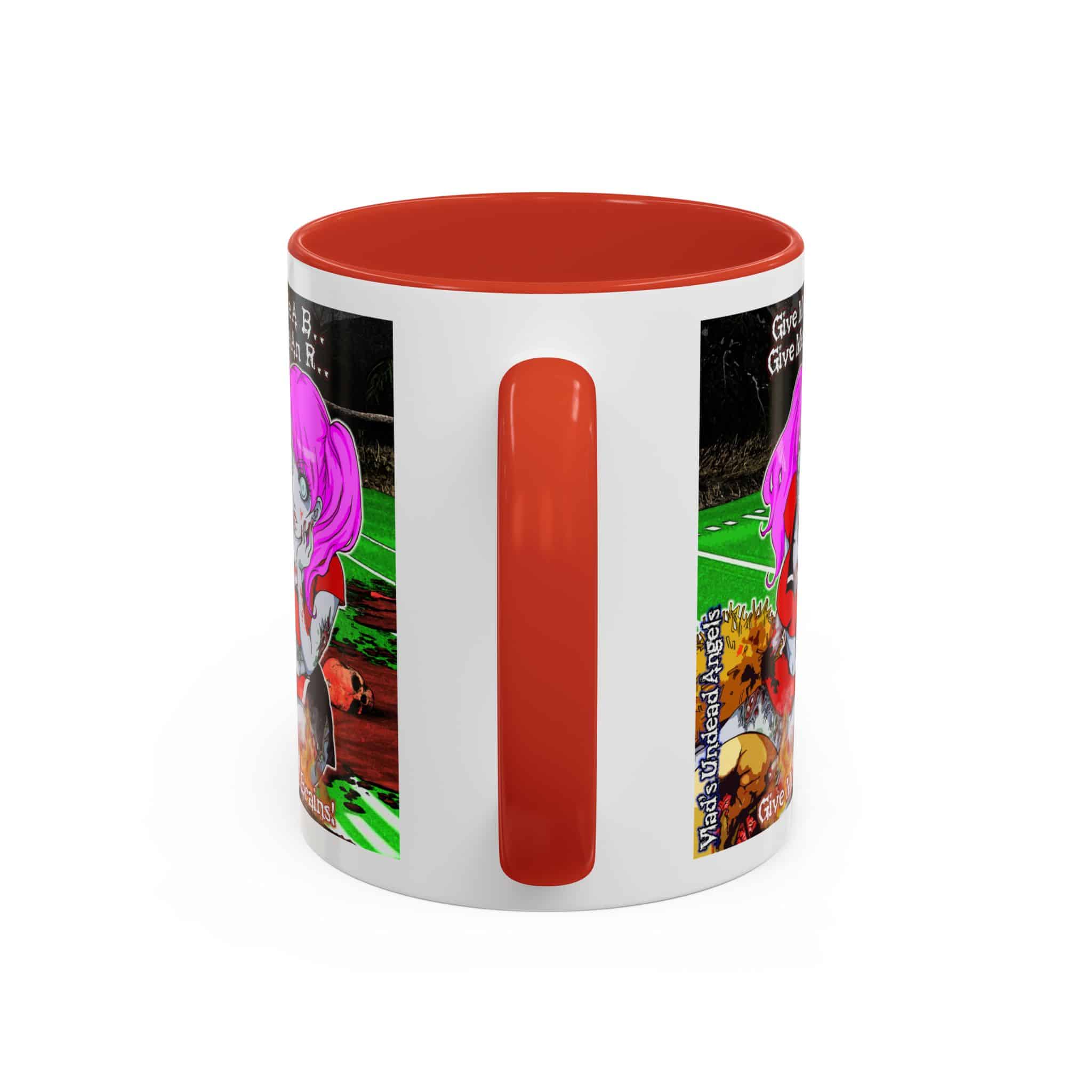 Buffy Undead Angel Zombie Cheerleader C1 PH – Classic Art w/Text Accent Coffee Mug (11, 15oz) - Image 4