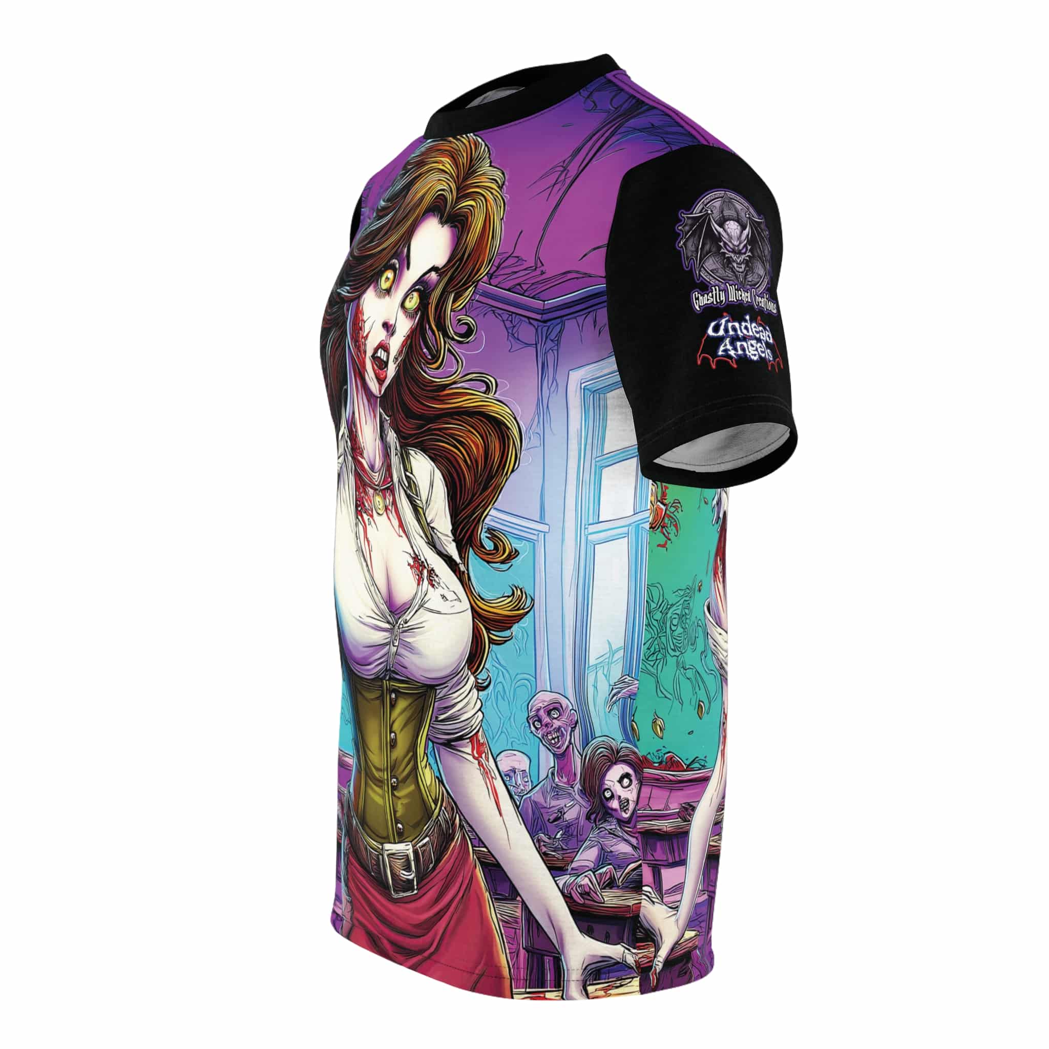 Undead Angels Teacher Charlotte Classic Reborn Style Unisex Cut & Sew Tee (AOP) - Image 17