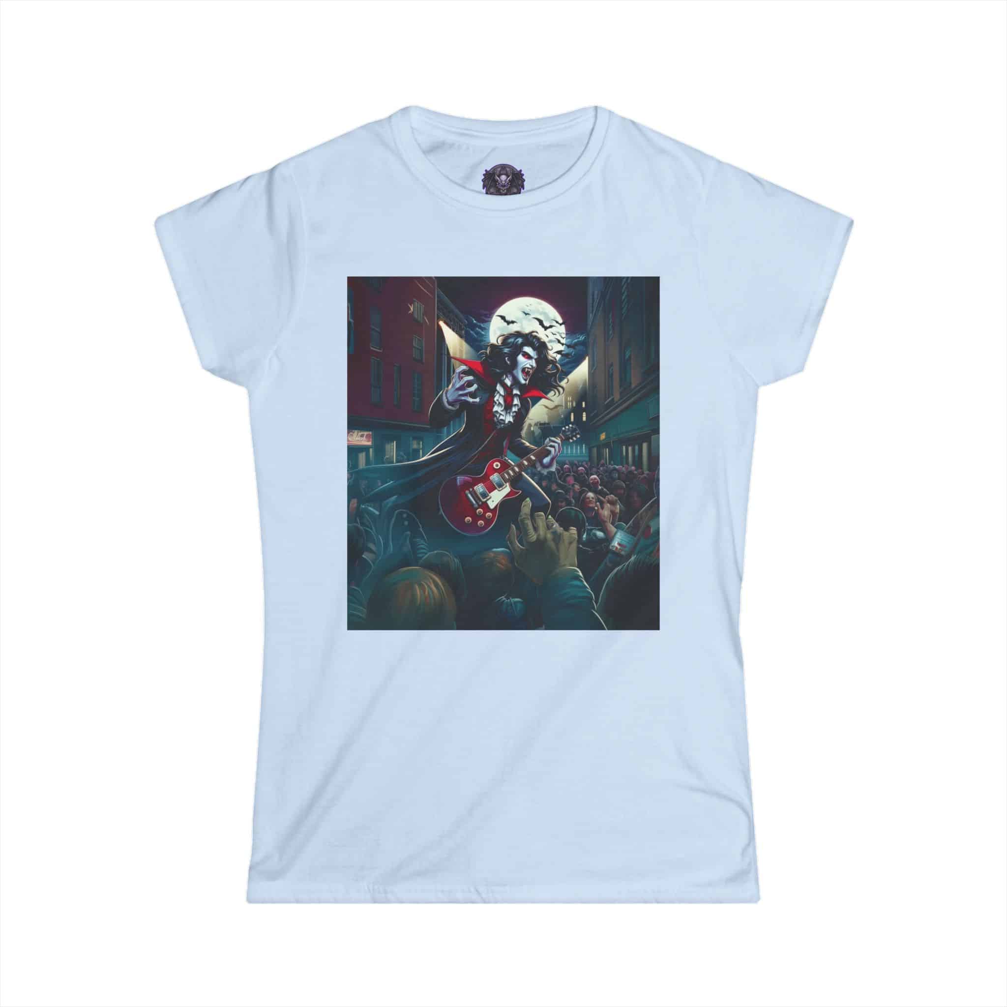 Monster Mosh 2024 Tour Dracula On Guitar MM-D-D07 Women's Softstyle Tee - Image 22